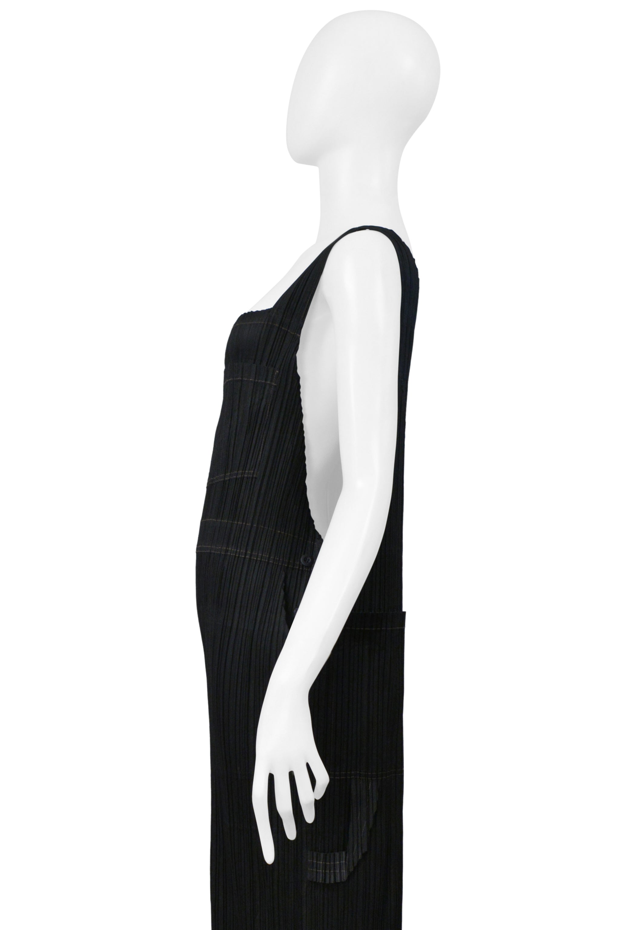 ISSEY MIYAKE PLEATS PLEASE BLACK PLEATED OVERALLS 2004
