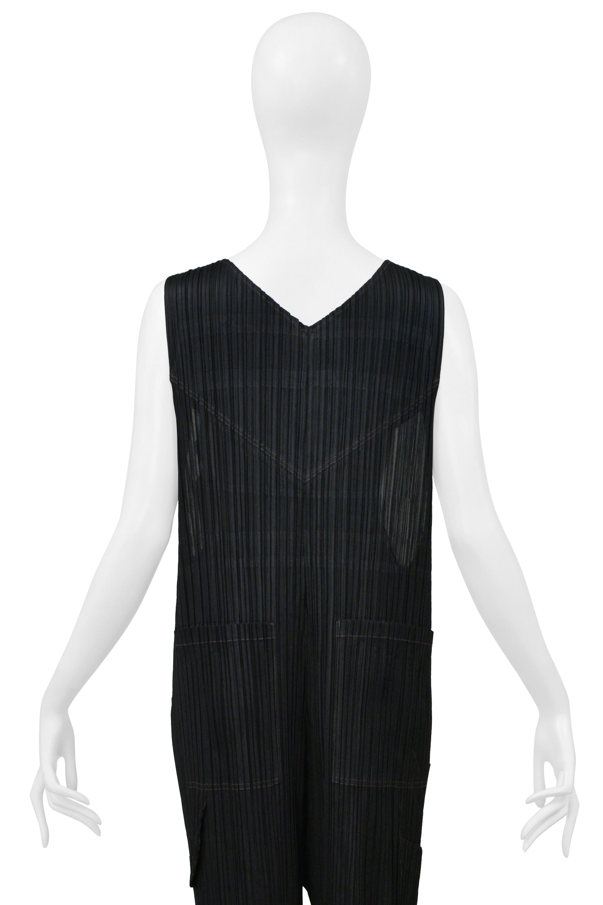 ISSEY MIYAKE PLEATS PLEASE BLACK PLEATED OVERALLS 2004