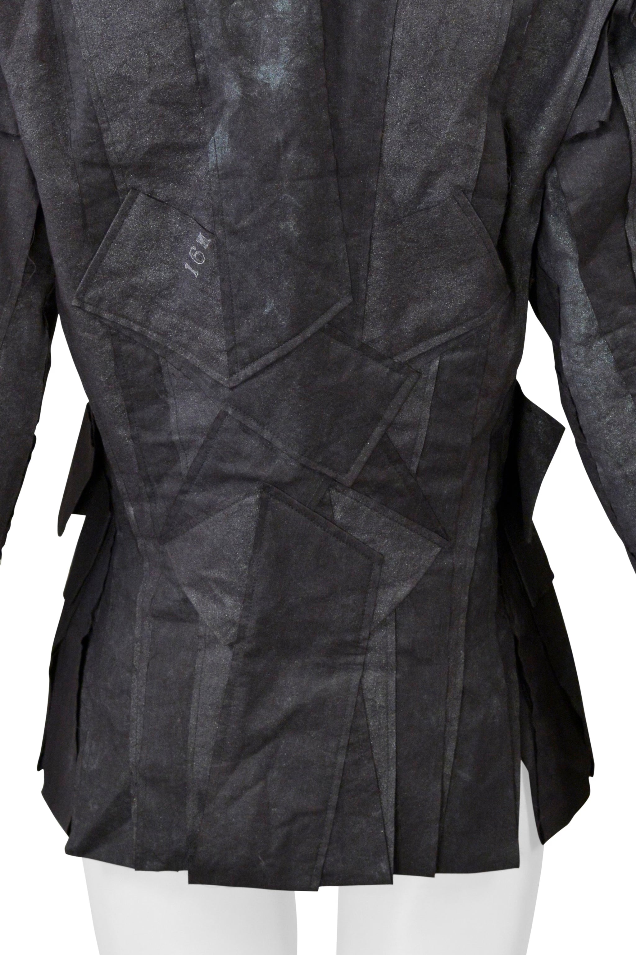 ISSEY MIYAKE GREY DECONSTRUCTED JACKET WITH CUTOUTS 2002