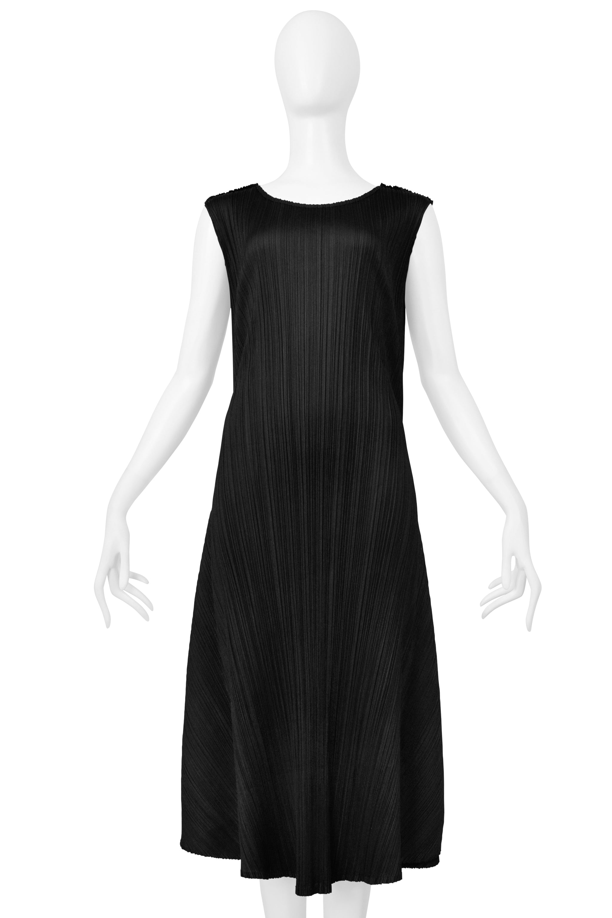 ISSEY MIYAKE BLACK CONCEPT DRESS WITH BACK PANELS SS 2005