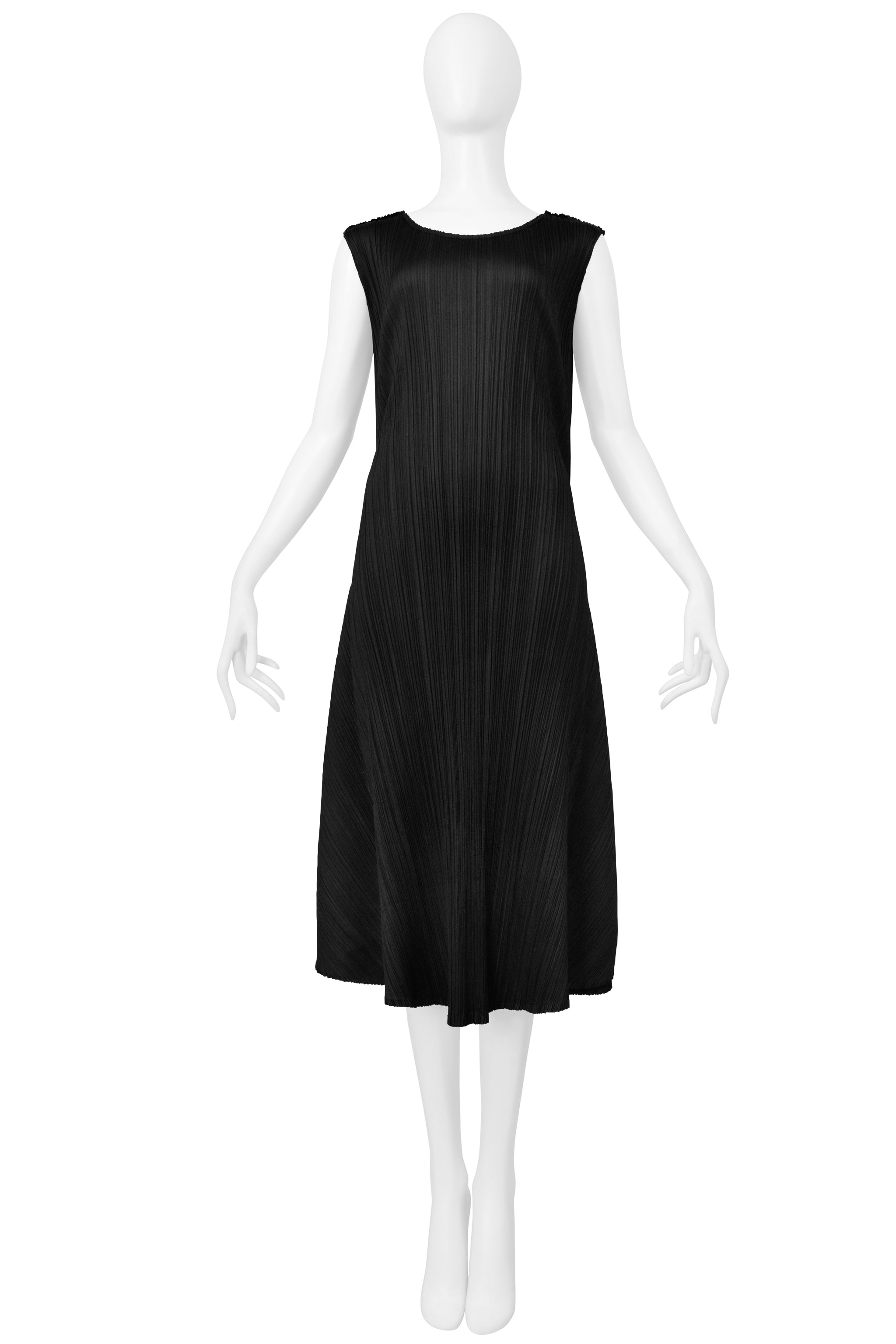 ISSEY MIYAKE BLACK CONCEPT DRESS WITH BACK PANELS SS 2005
