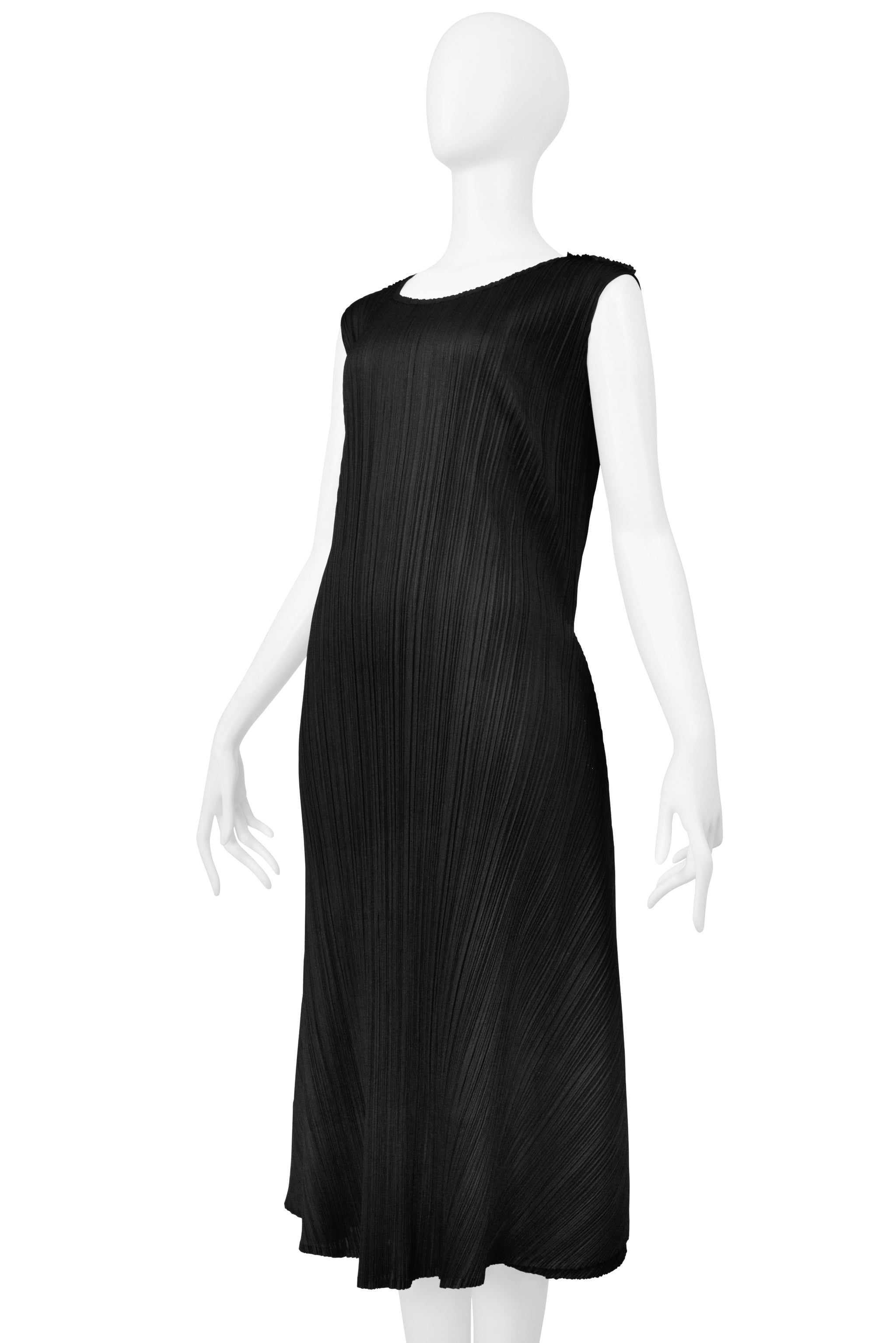 ISSEY MIYAKE BLACK CONCEPT DRESS WITH BACK PANELS SS 2005