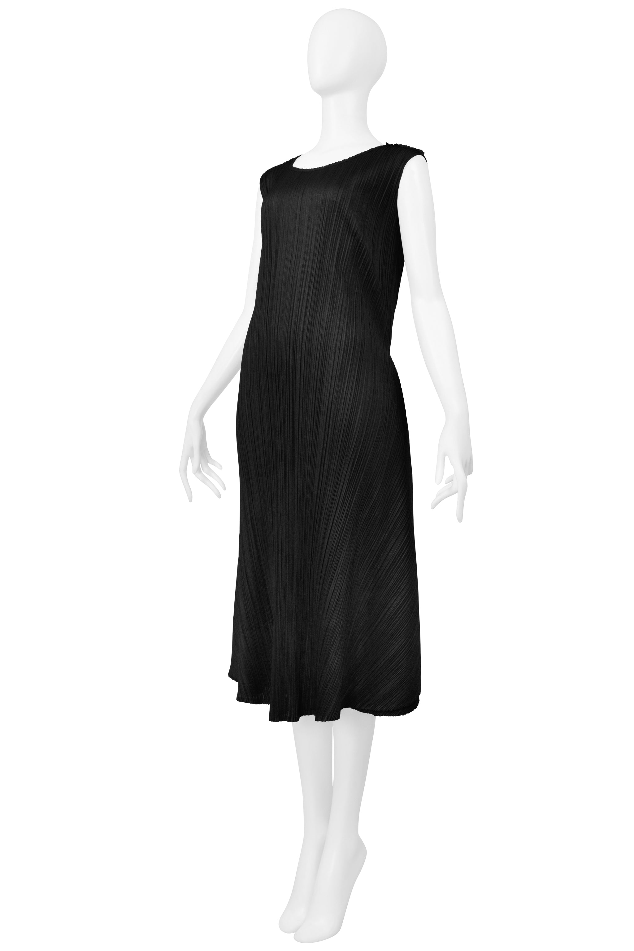 ISSEY MIYAKE BLACK CONCEPT DRESS WITH BACK PANELS SS 2005