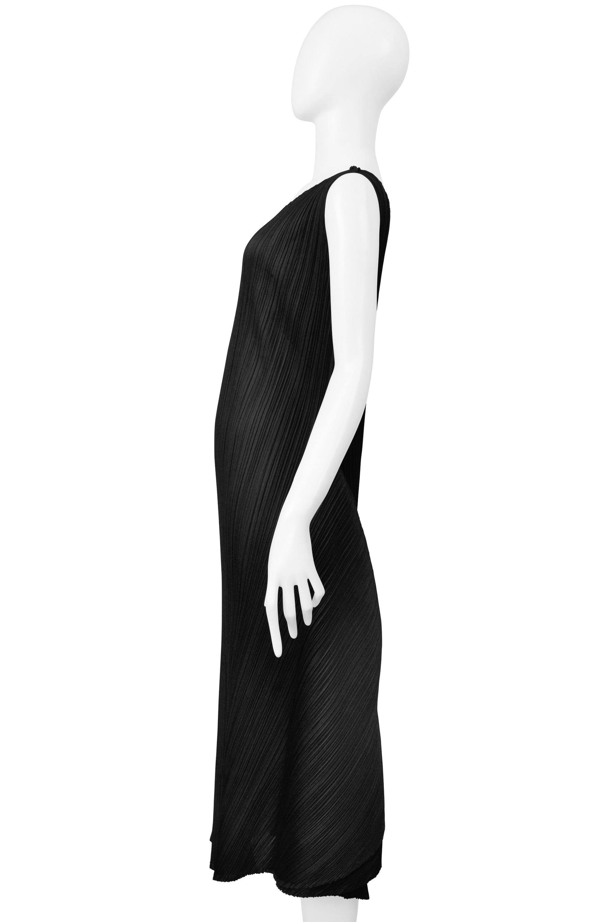 ISSEY MIYAKE BLACK CONCEPT DRESS WITH BACK PANELS SS 2005