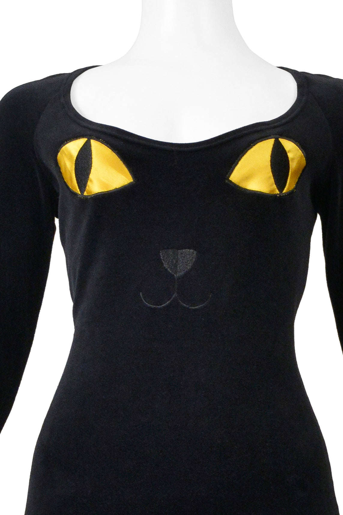 MOSCHINO CHEAP & CHIC BLACK VELVET CAT EYE DRESS