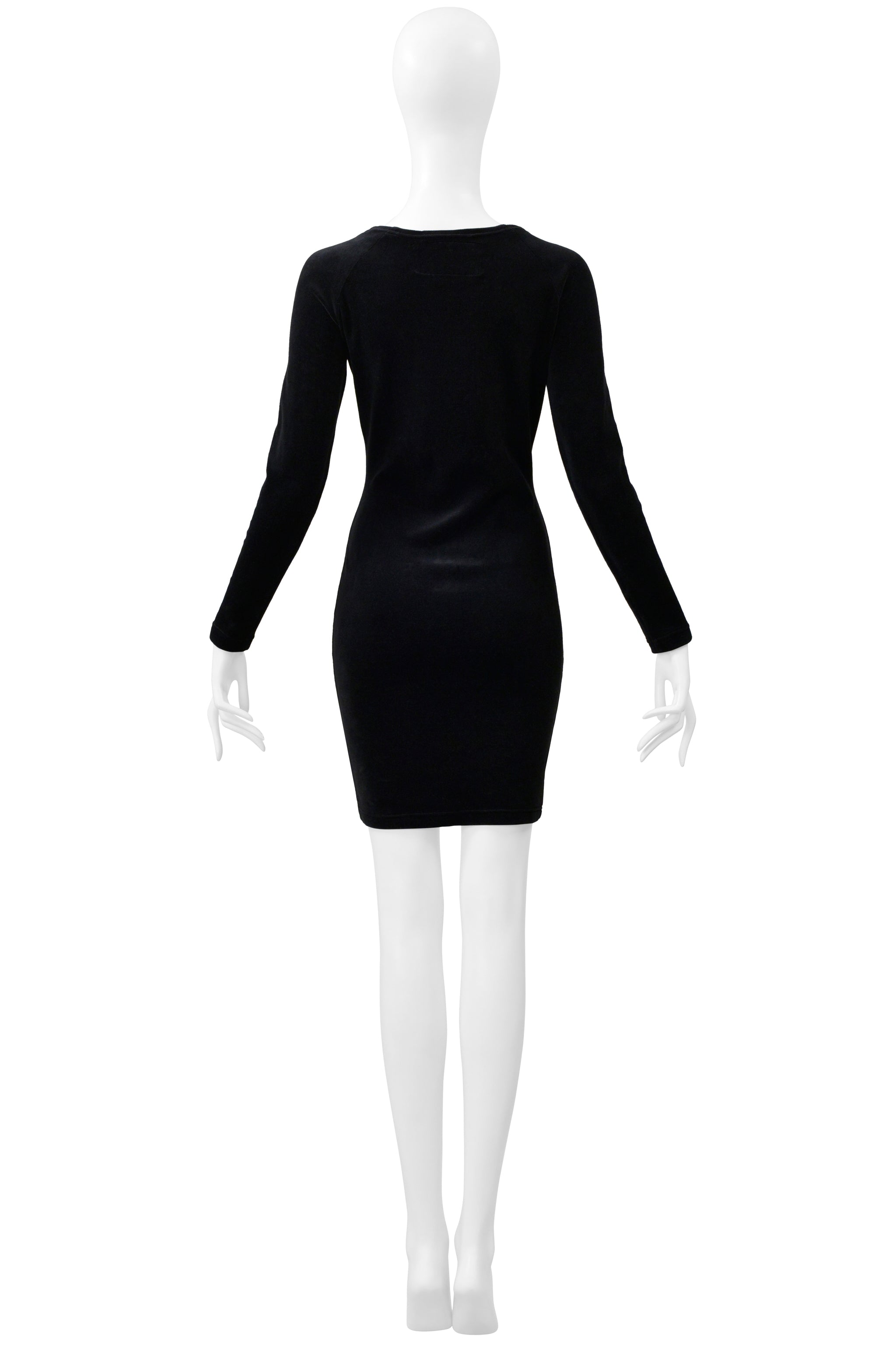 MOSCHINO CHEAP & CHIC BLACK VELVET CAT EYE DRESS