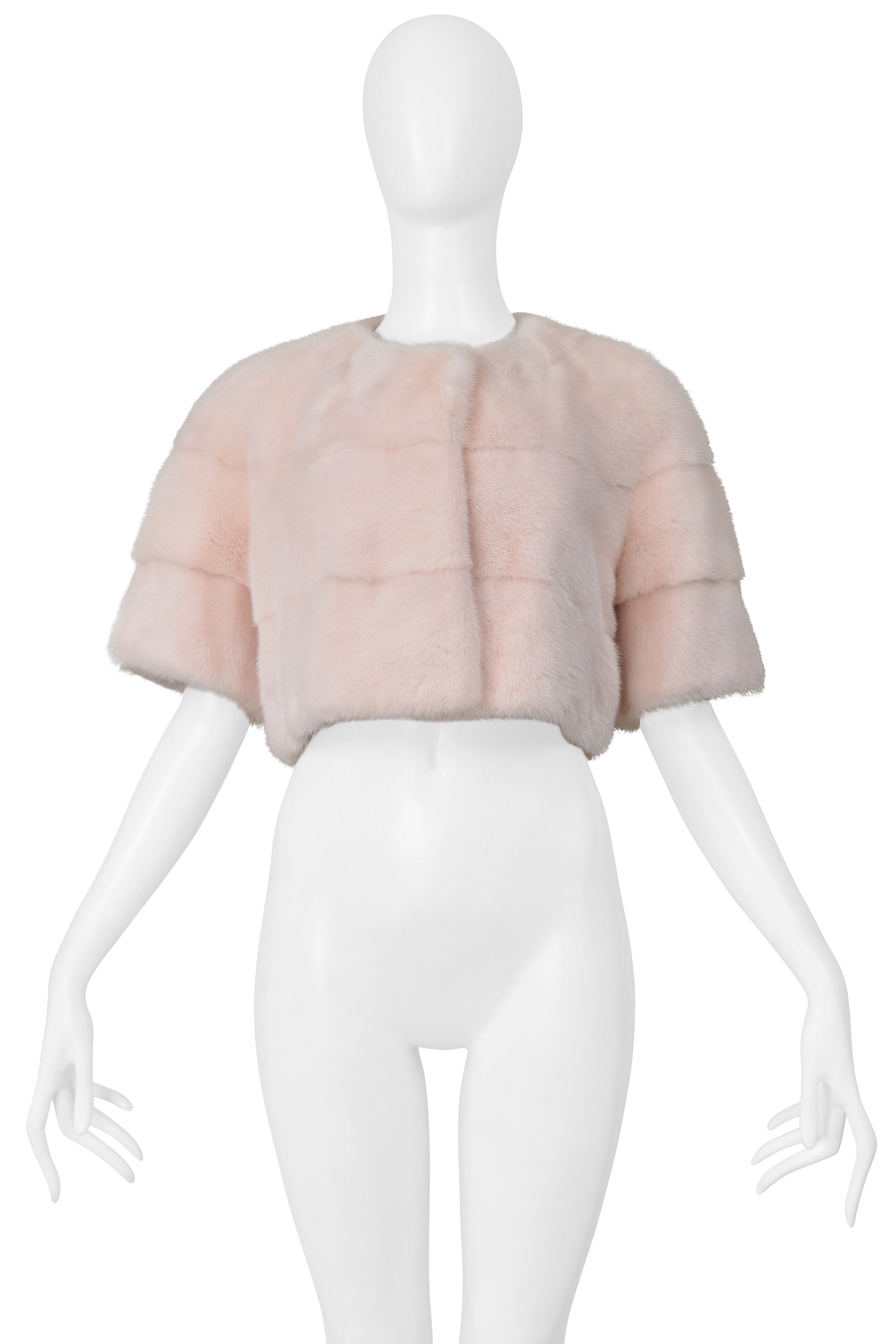 LILLY E VIOLETTA CROPPED PINK MINK FUR JACKET