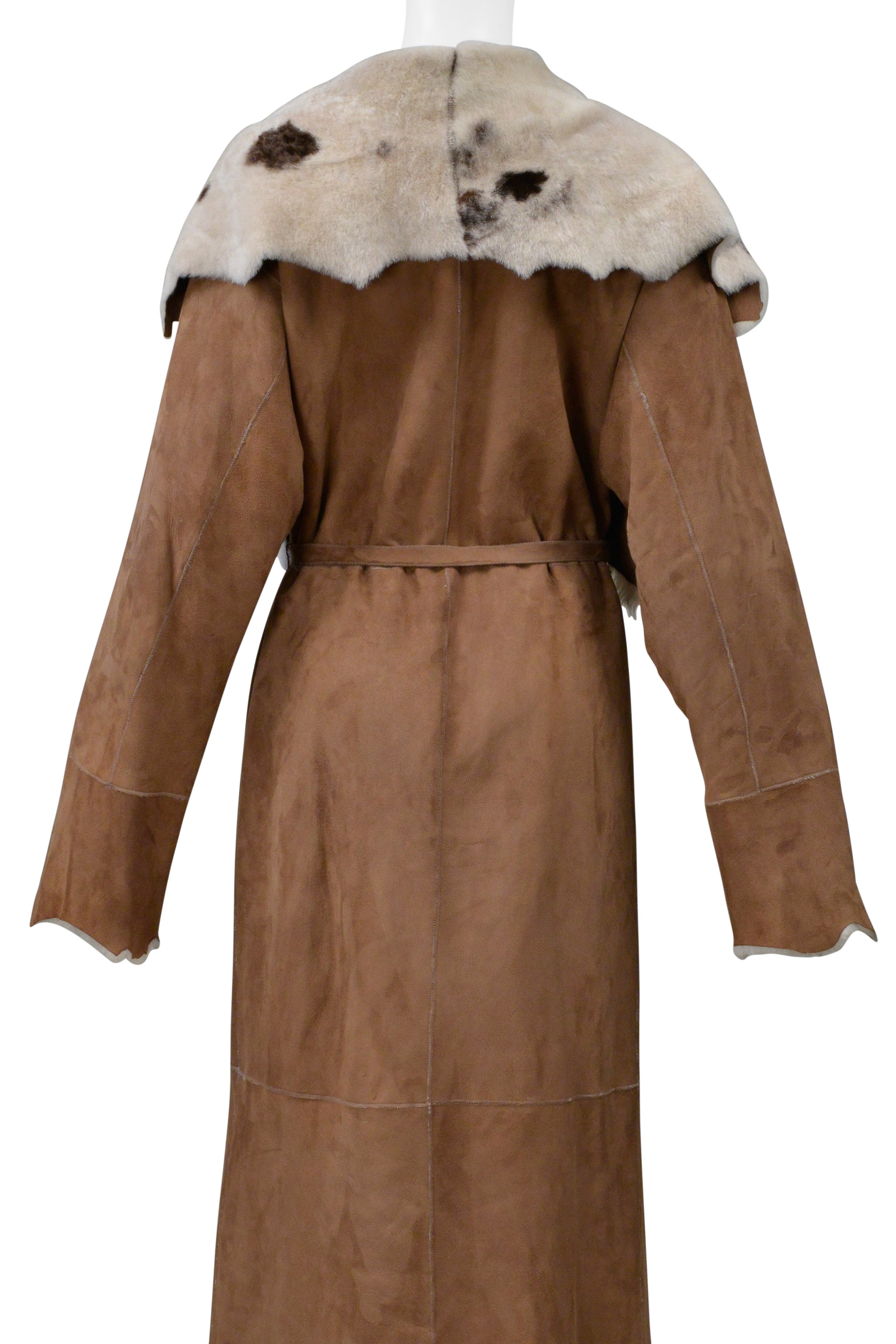 VINTAGE BROWN SPOTTED REVERSIBLE LLAMA FUR COAT