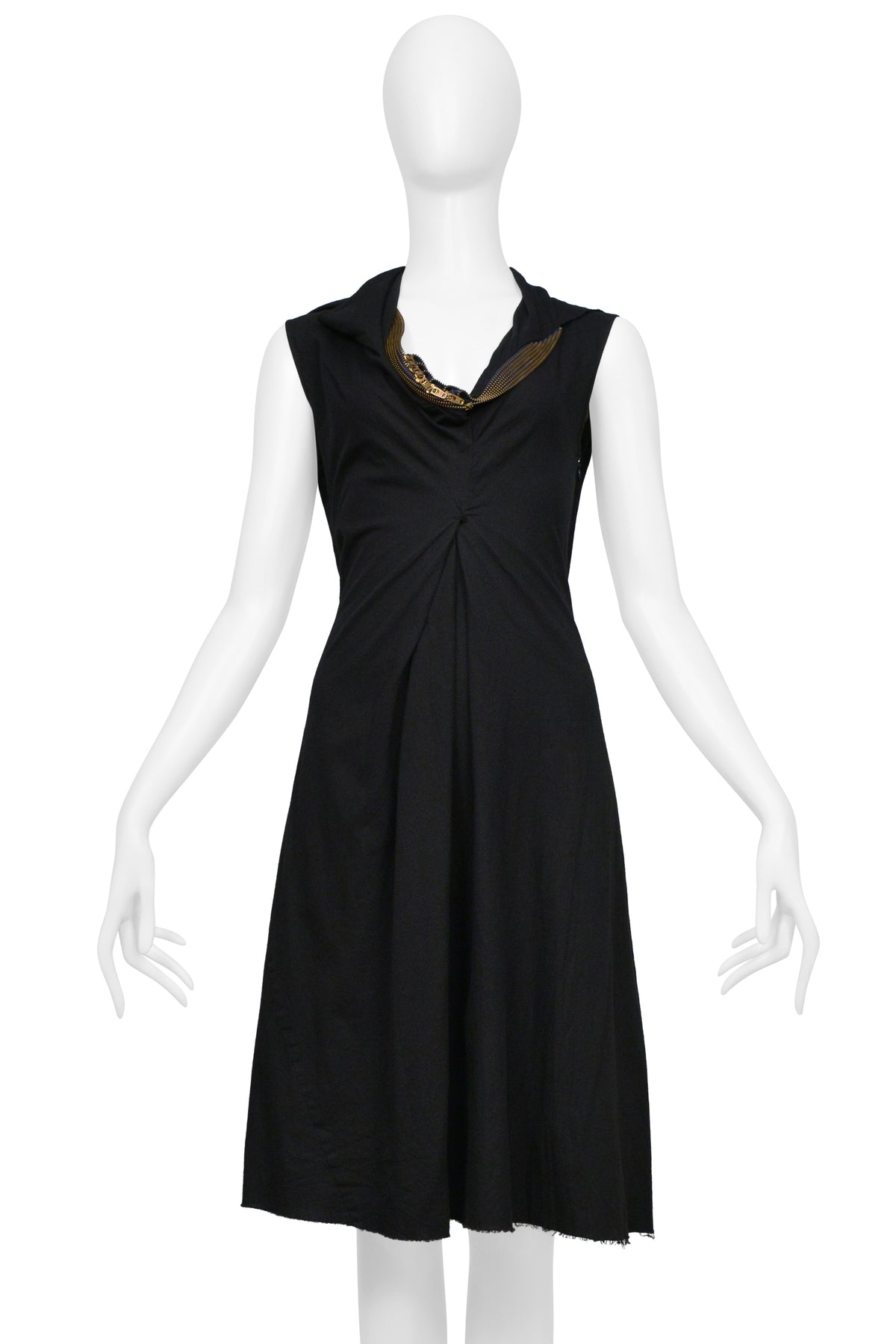 JUNYA WATANABE BLACK ZIPPER COLLAR DRESS 2005
