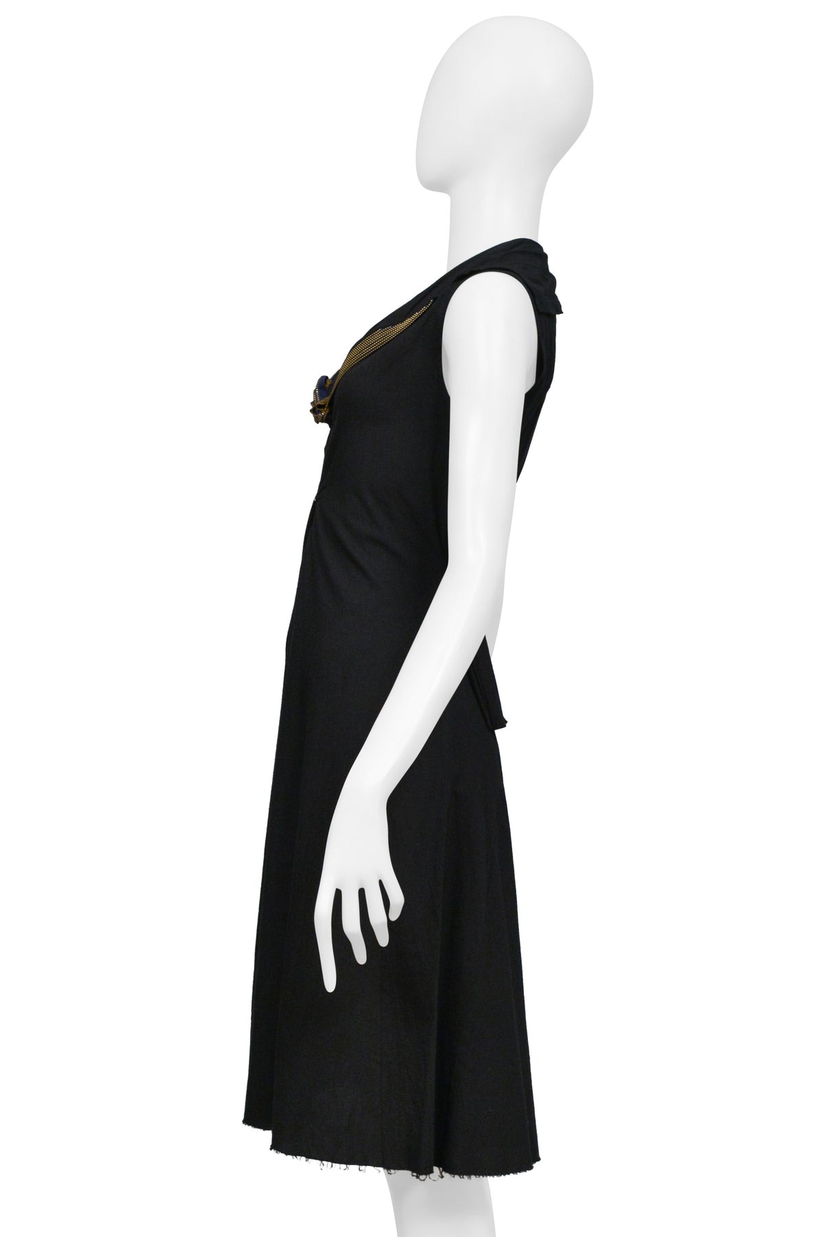 JUNYA WATANABE BLACK ZIPPER COLLAR DRESS 2005