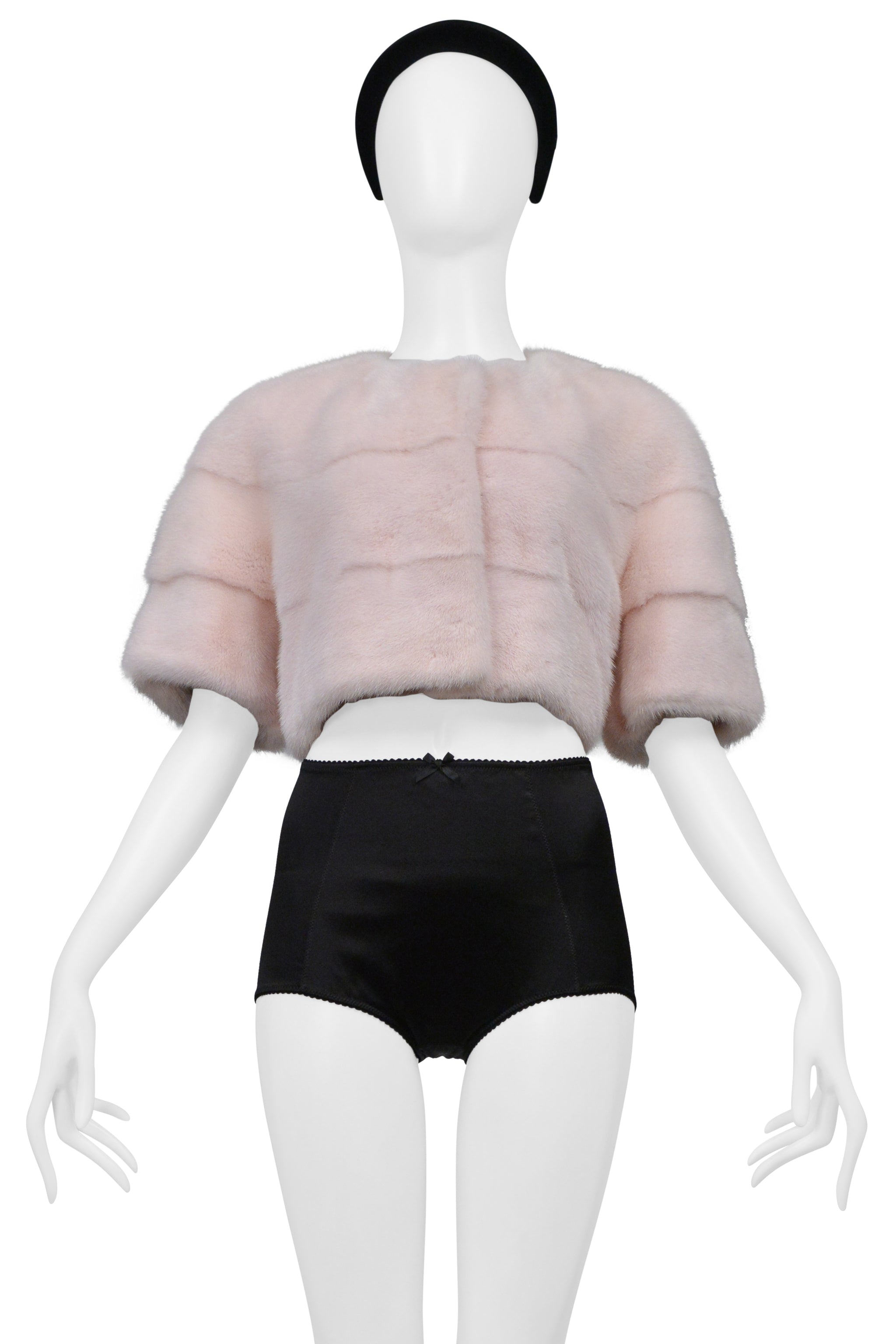 LILLY E VIOLETTA CROPPED PINK MINK FUR JACKET