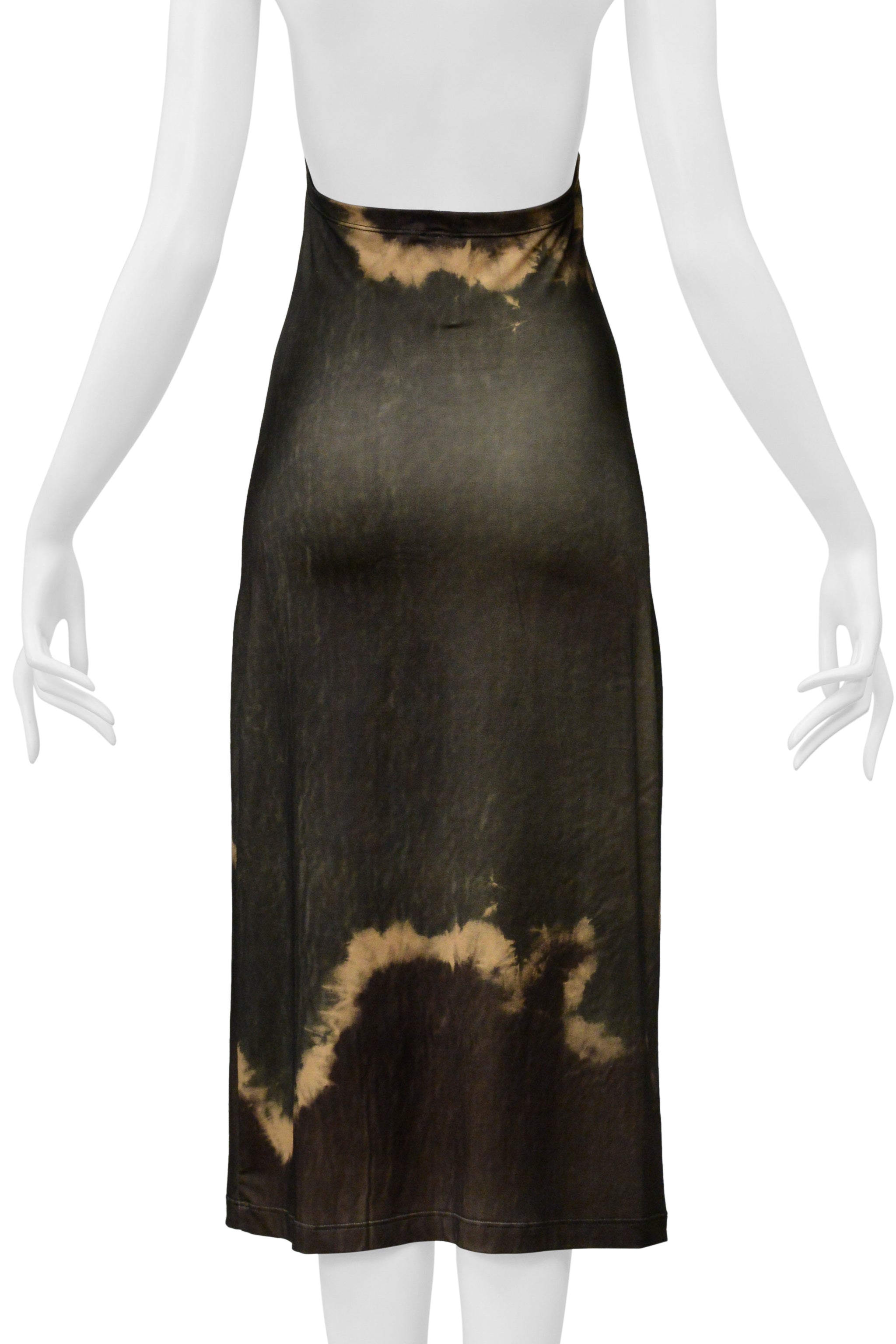 PLEIN SUD DARK GREEN TIE-DYE HALTER DRESS
