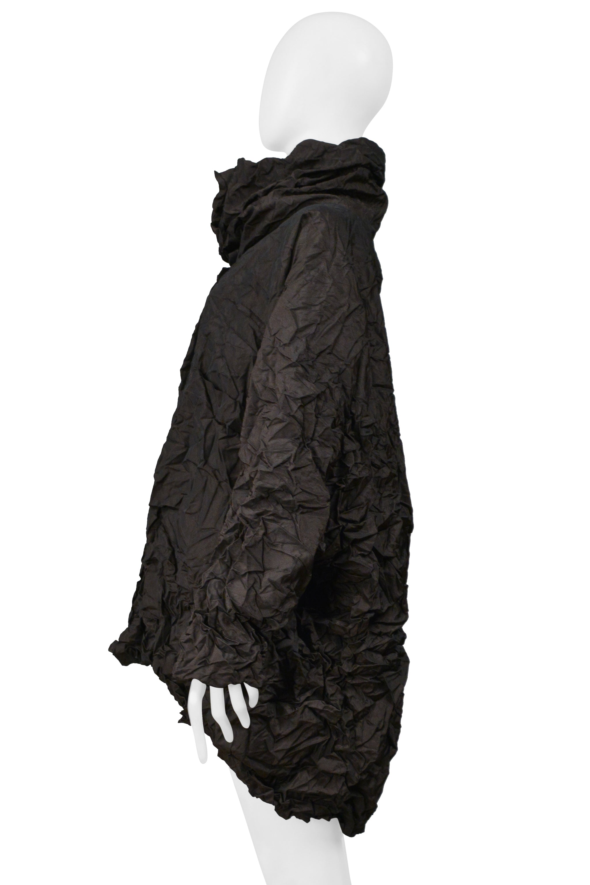 POINT-VUE SHU MORIYAMA BROWN CRINKLE OVERSIZED COAT 1998