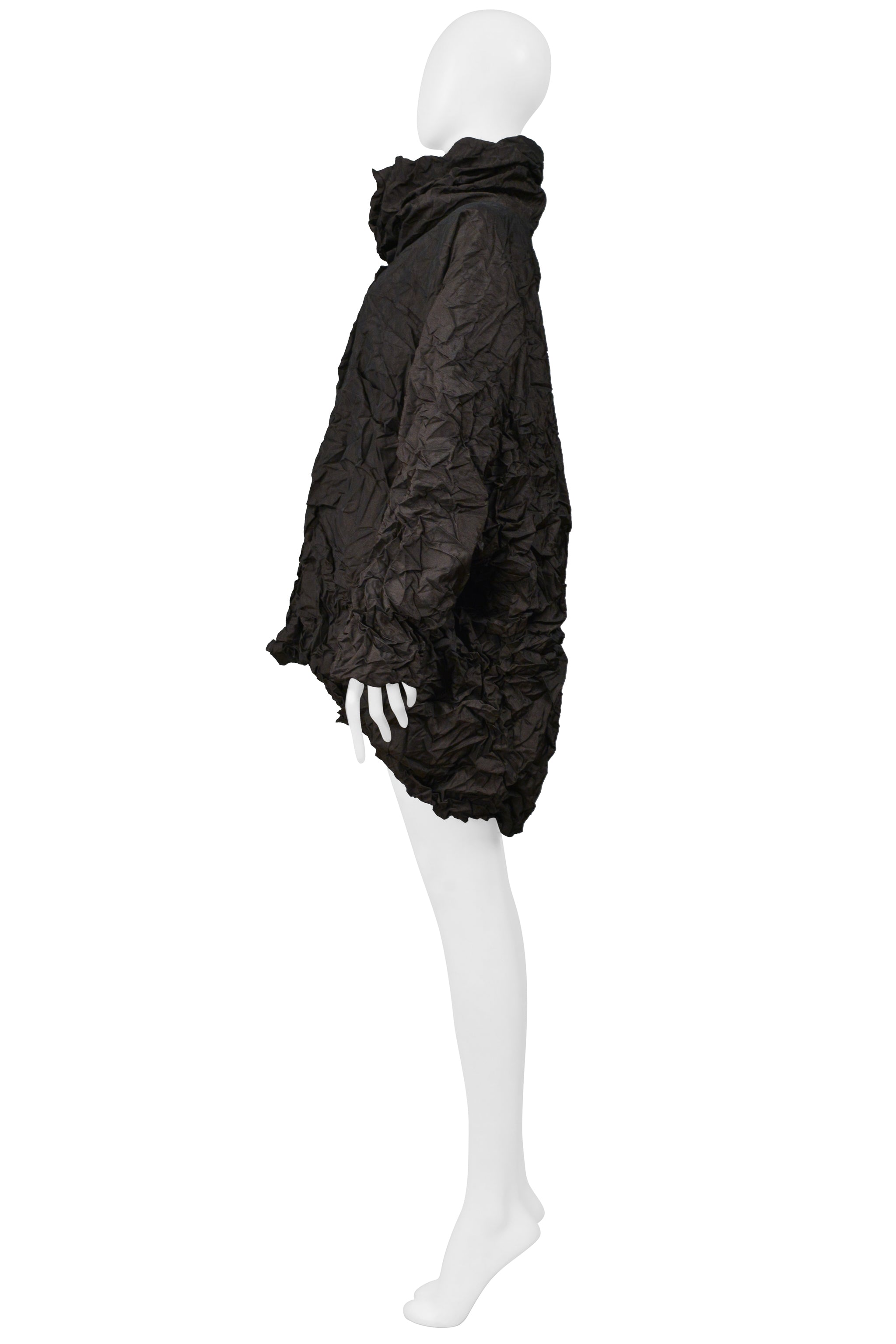 POINT-VUE SHU MORIYAMA BROWN CRINKLE OVERSIZED COAT 1998