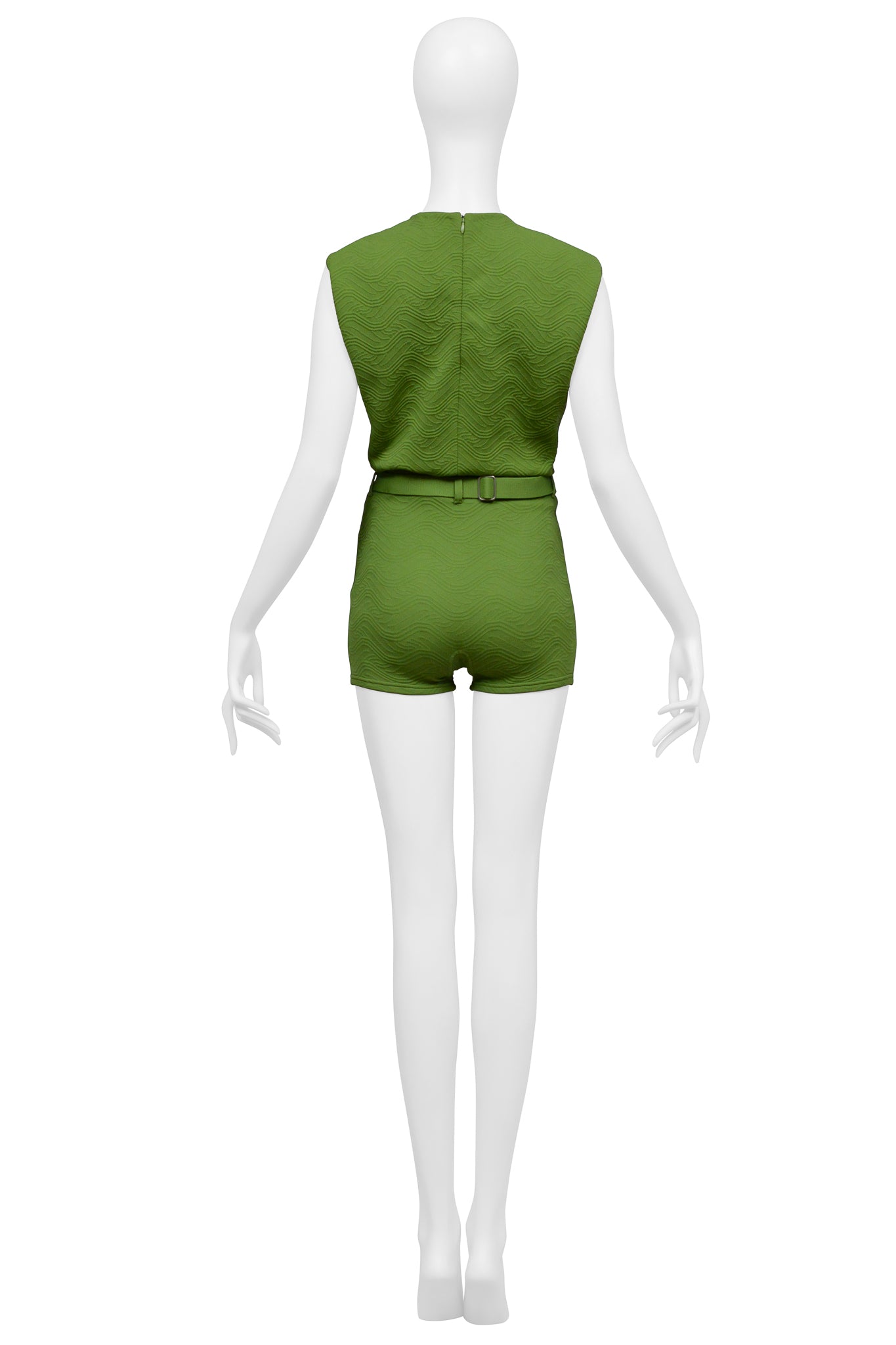 PRADA TEXTURED GREEN TOP AND CULOTTES ENSEMBLE 2021