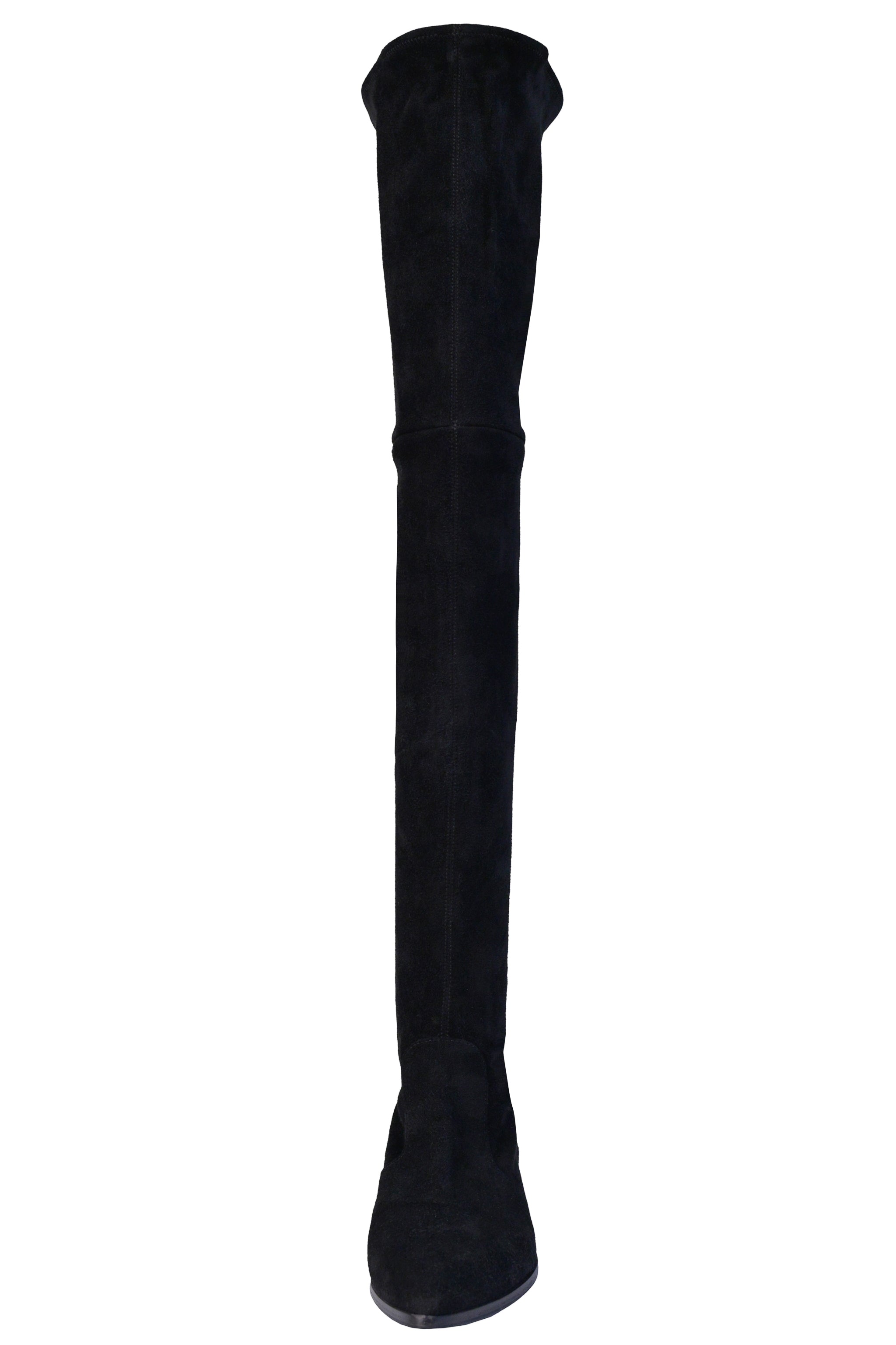 PRADA BLACK SUEDE THIGH HIGH BOOTS WITH ZIPPERS