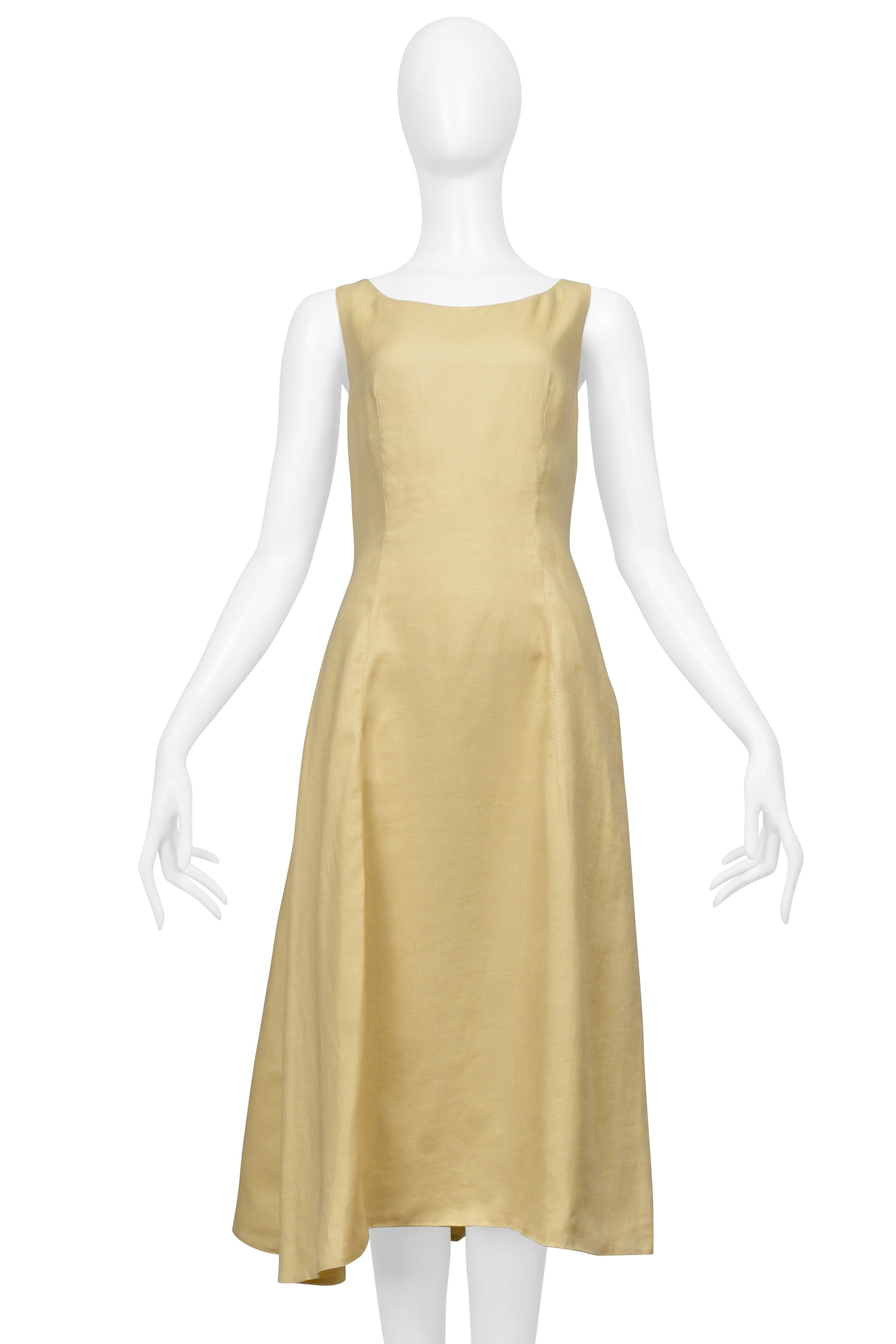 PRADA LIGHT TAN LINEN DRESS 2008