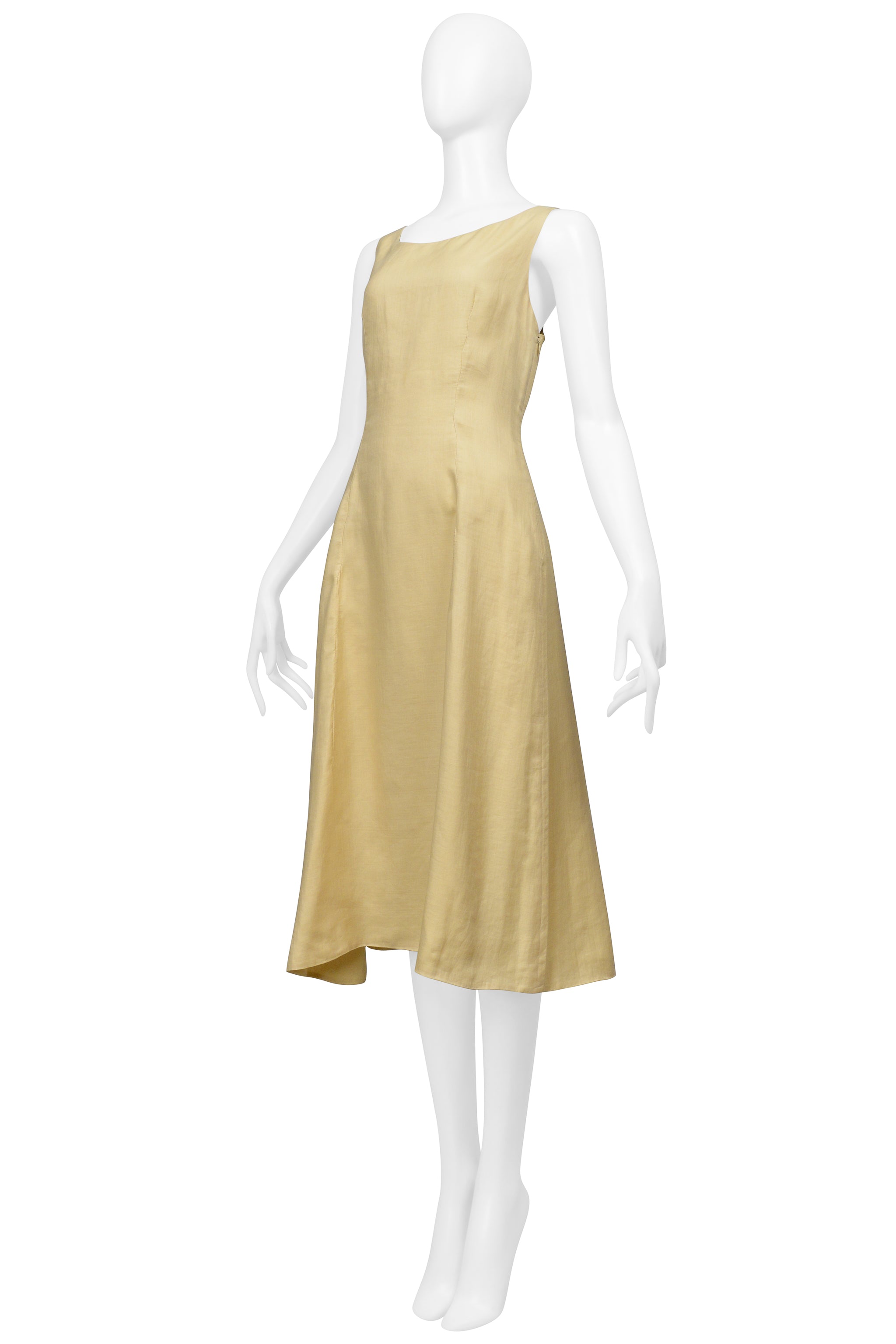 PRADA LIGHT TAN LINEN DRESS 2008