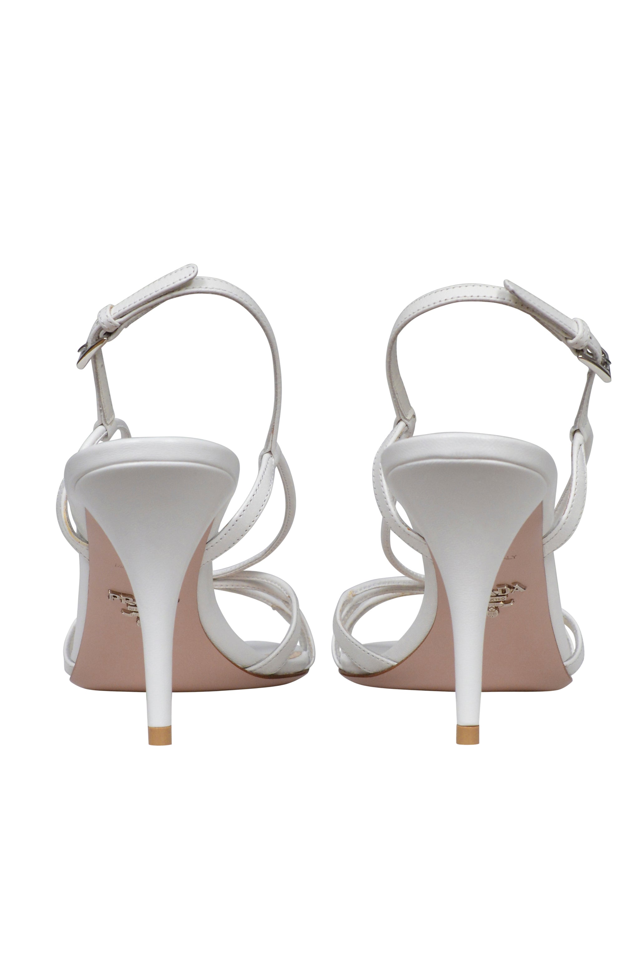 PRADA WHITE STRAPPY HEELS