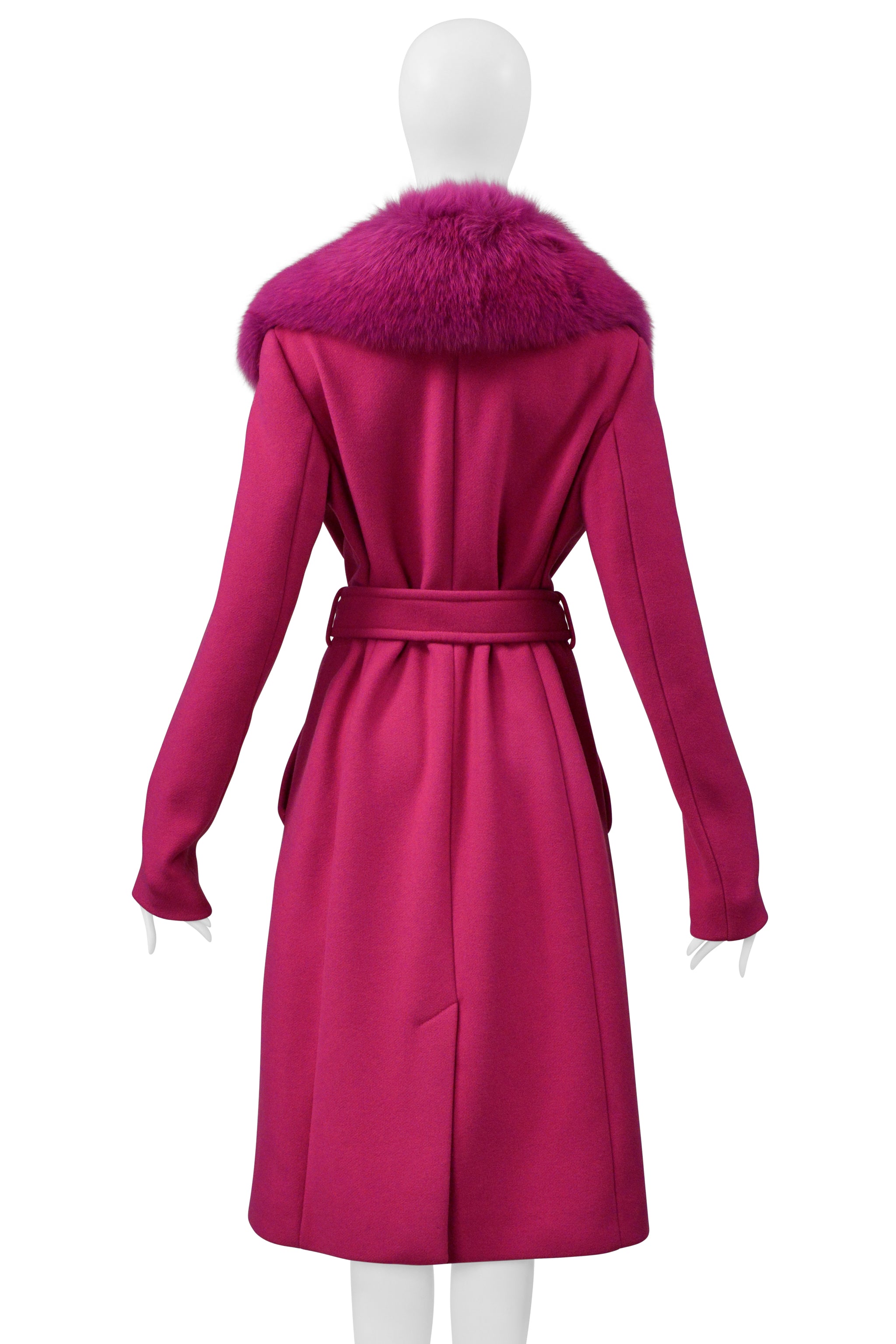 PUCCI PINK COAT WITH PINK FOX FUR COLLAR