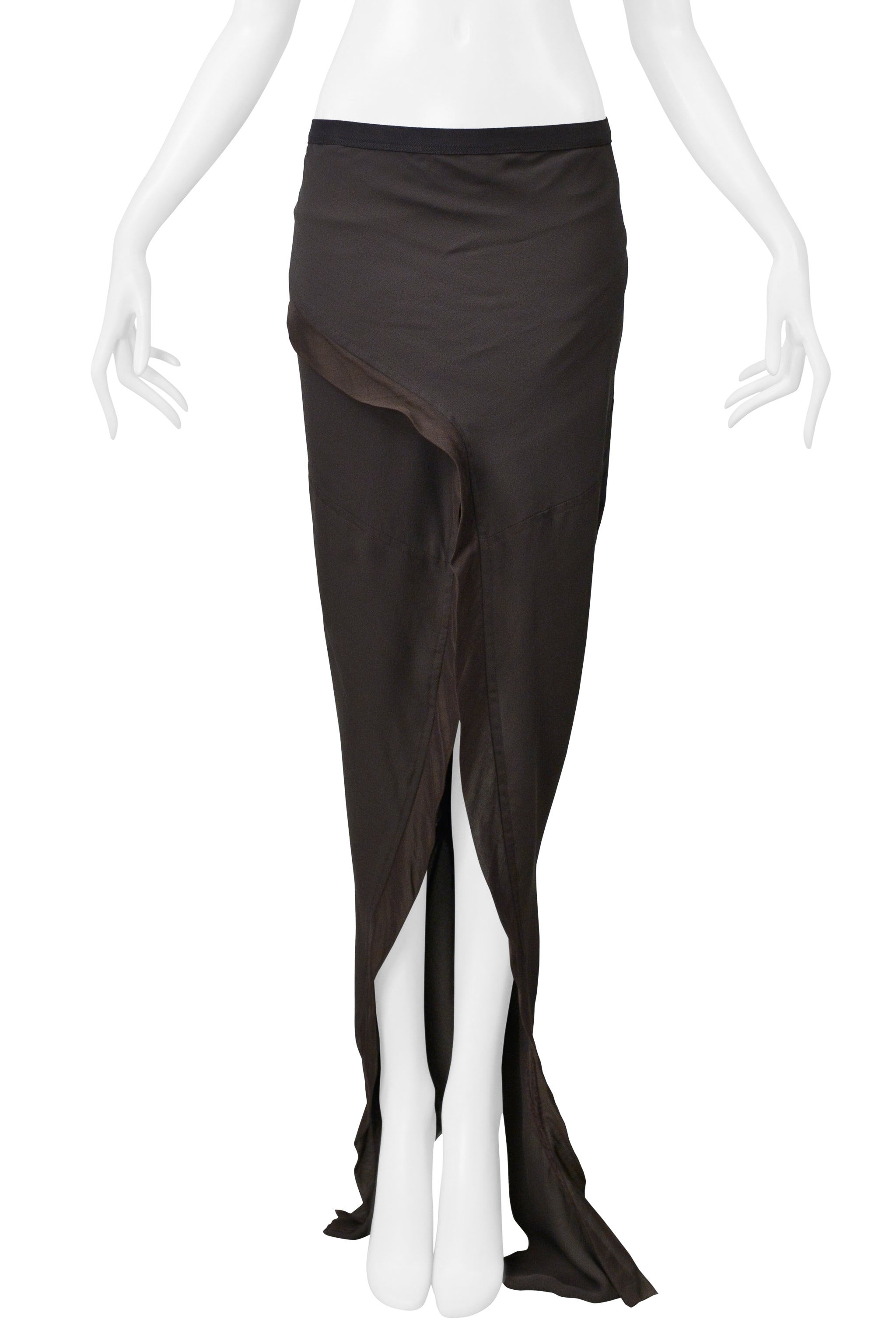 RICK OWENS MUD BROWN MERMAID SKIRT 2004