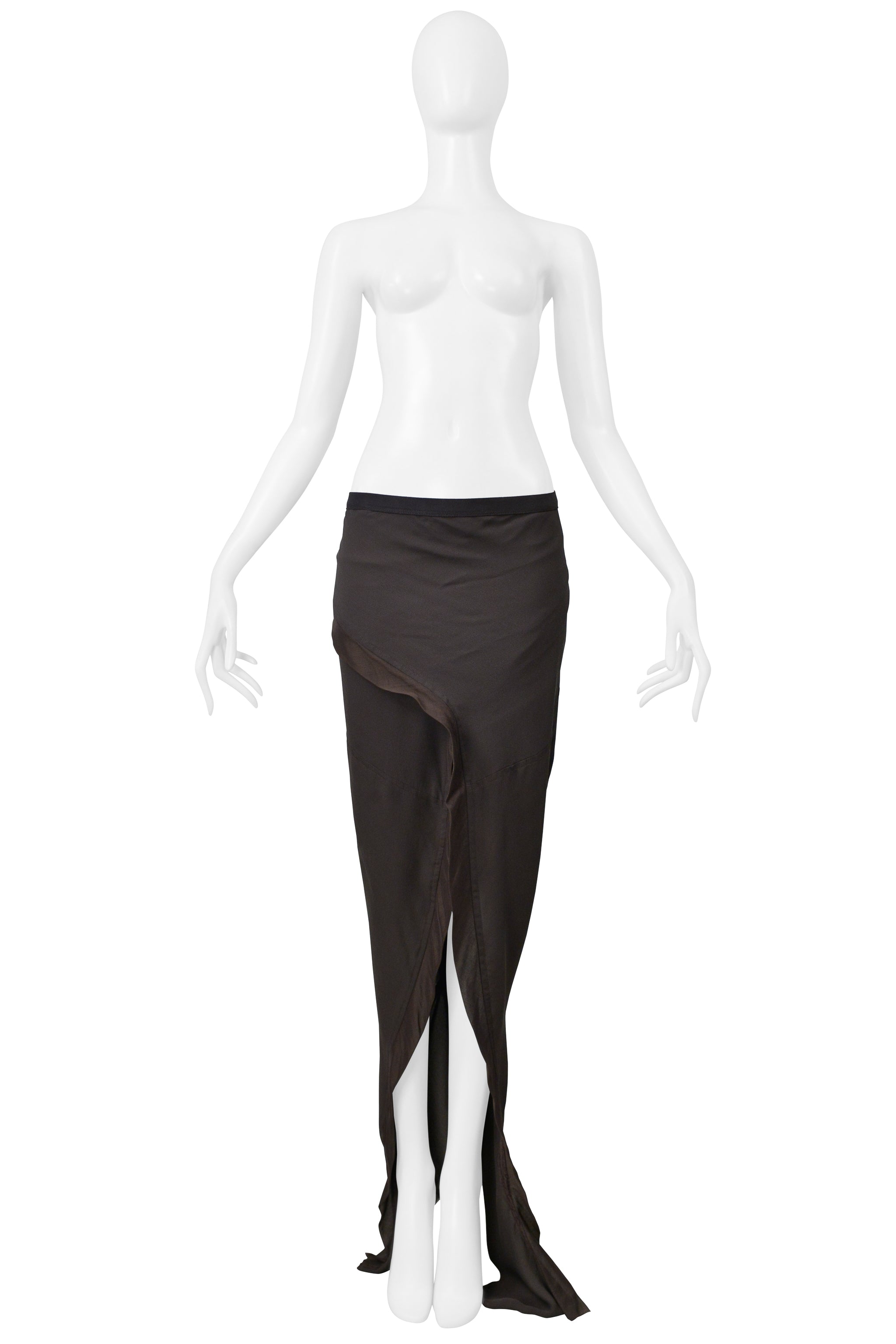 RICK OWENS MUD BROWN MERMAID SKIRT 2004