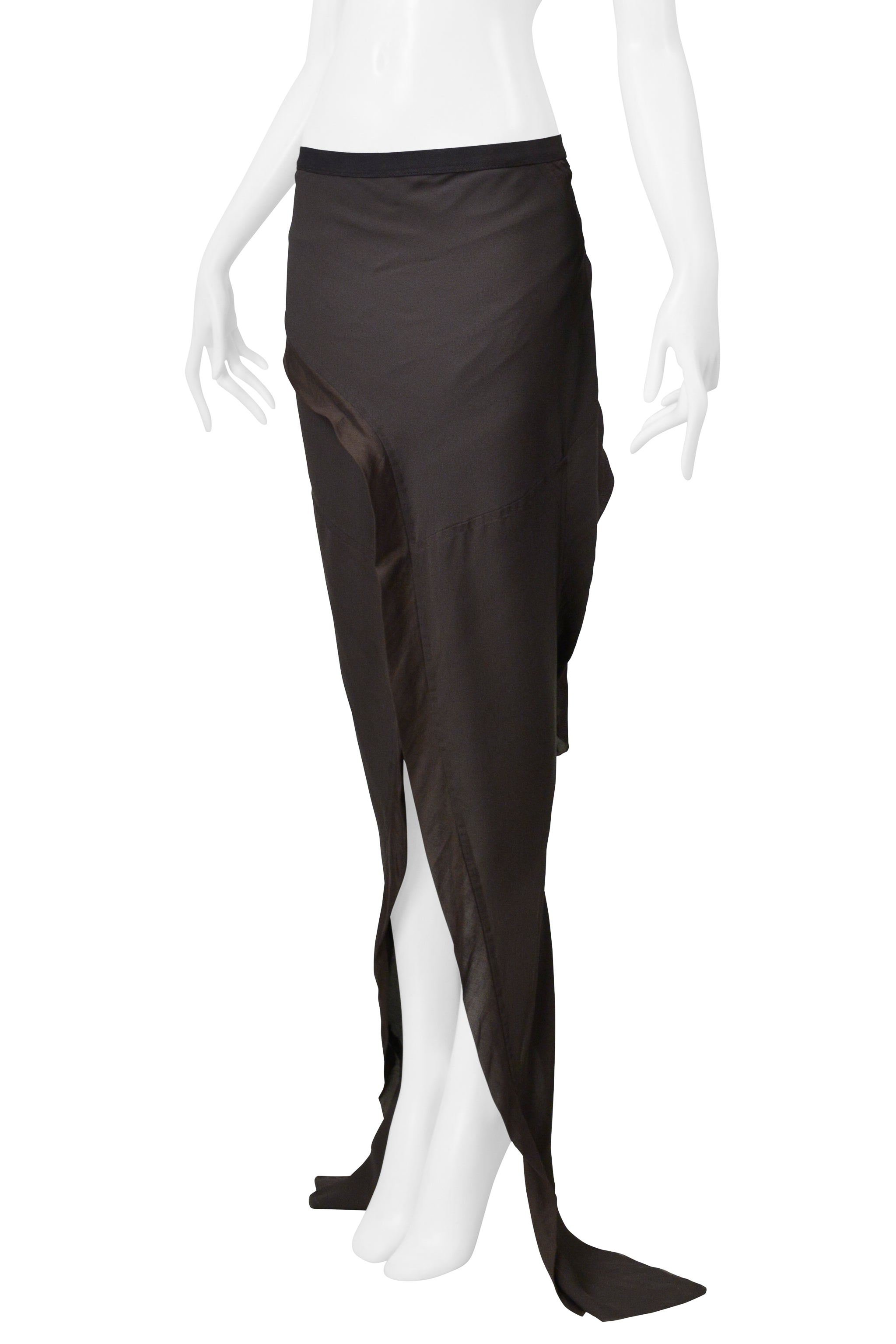 RICK OWENS MUD BROWN MERMAID SKIRT 2004
