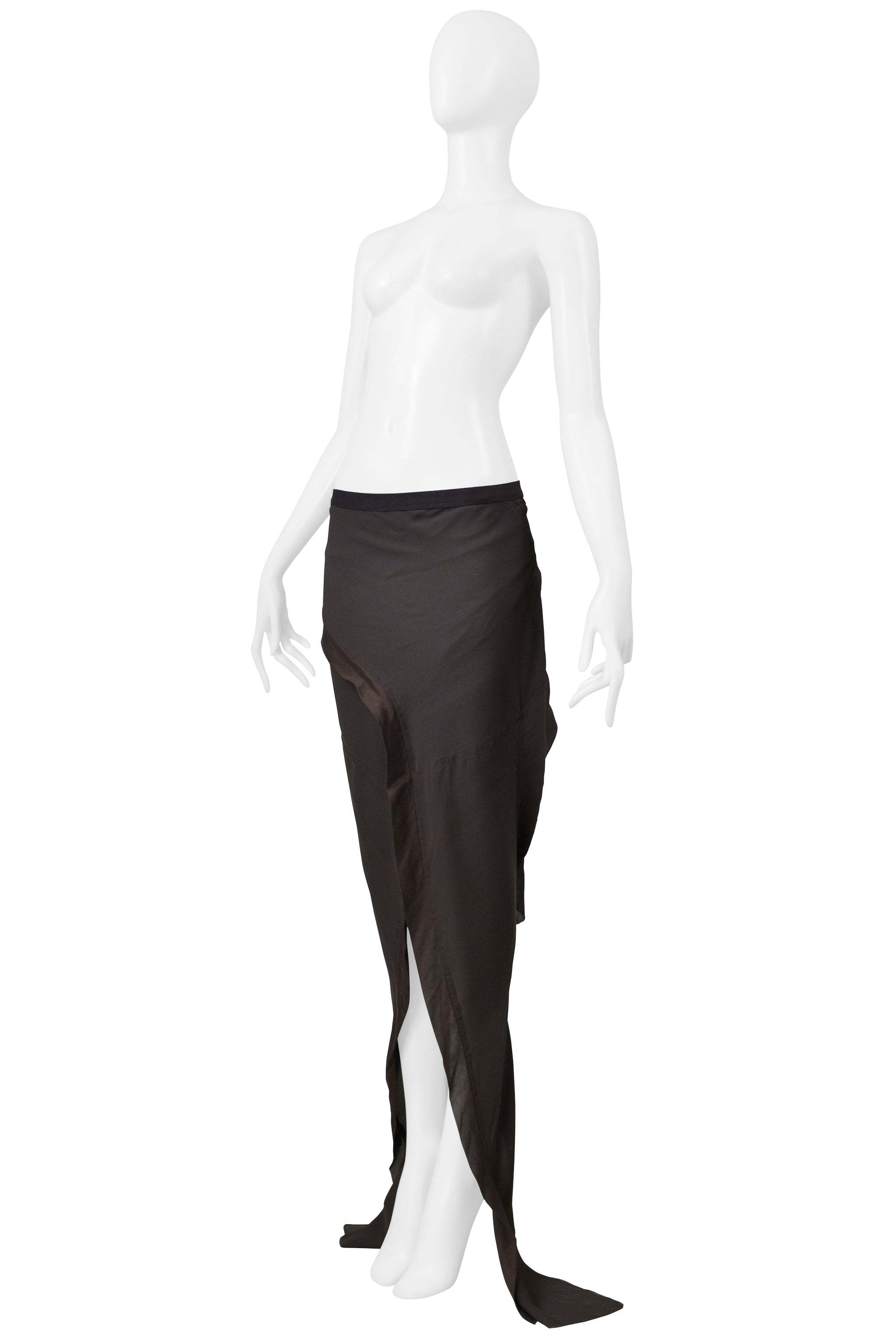RICK OWENS MUD BROWN MERMAID SKIRT 2004