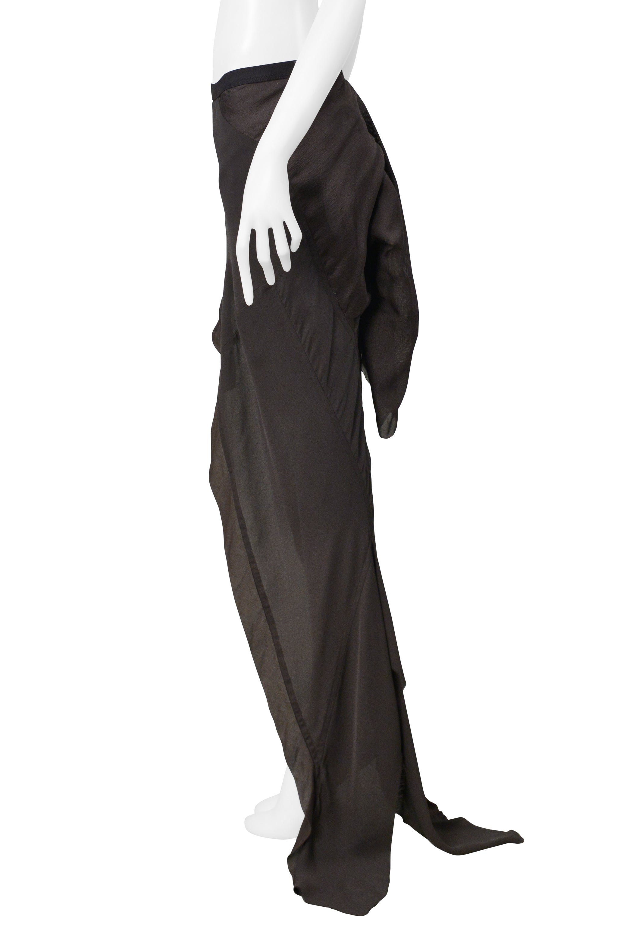 RICK OWENS MUD BROWN MERMAID SKIRT 2004