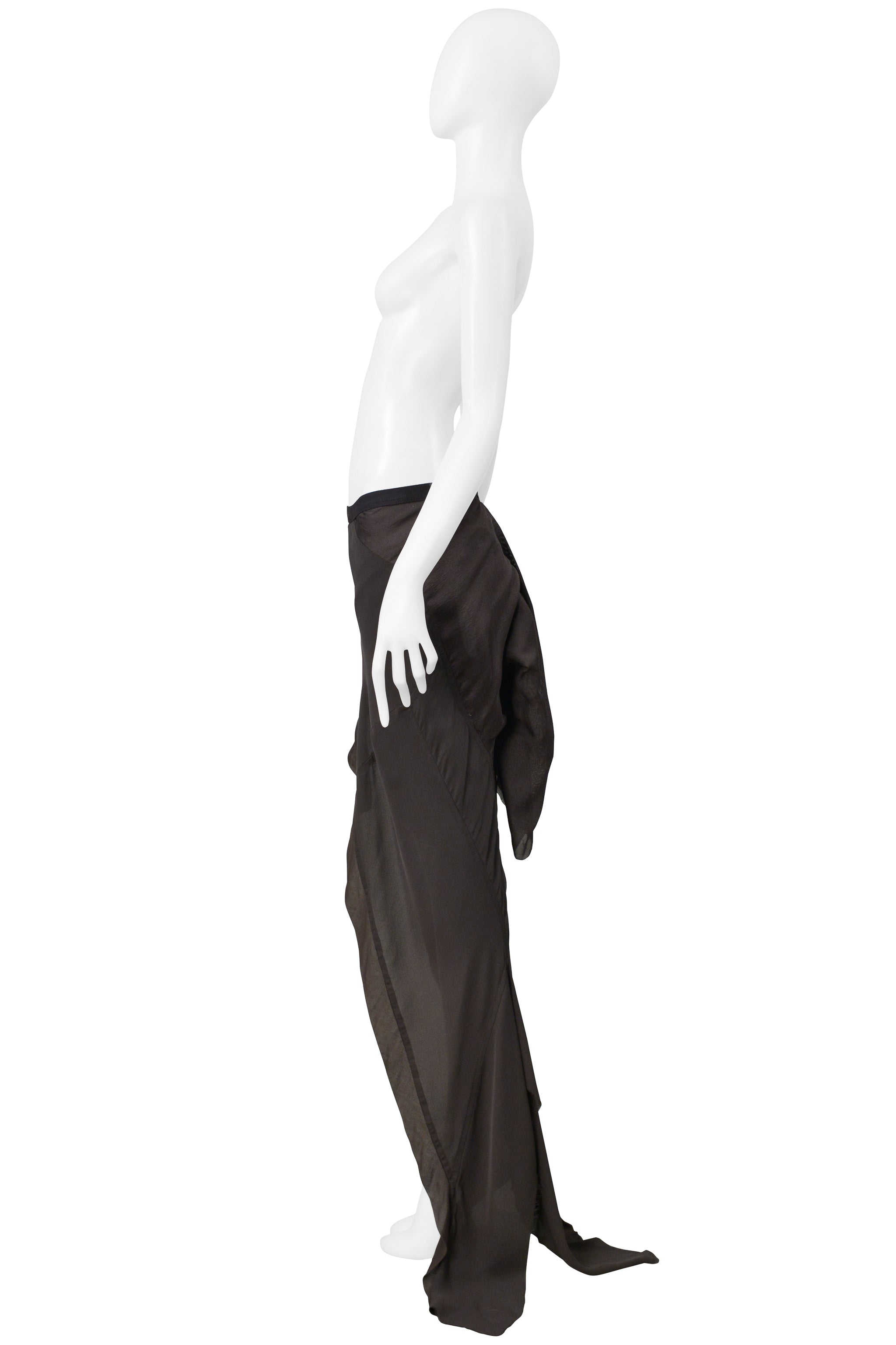 RICK OWENS MUD BROWN MERMAID SKIRT 2004