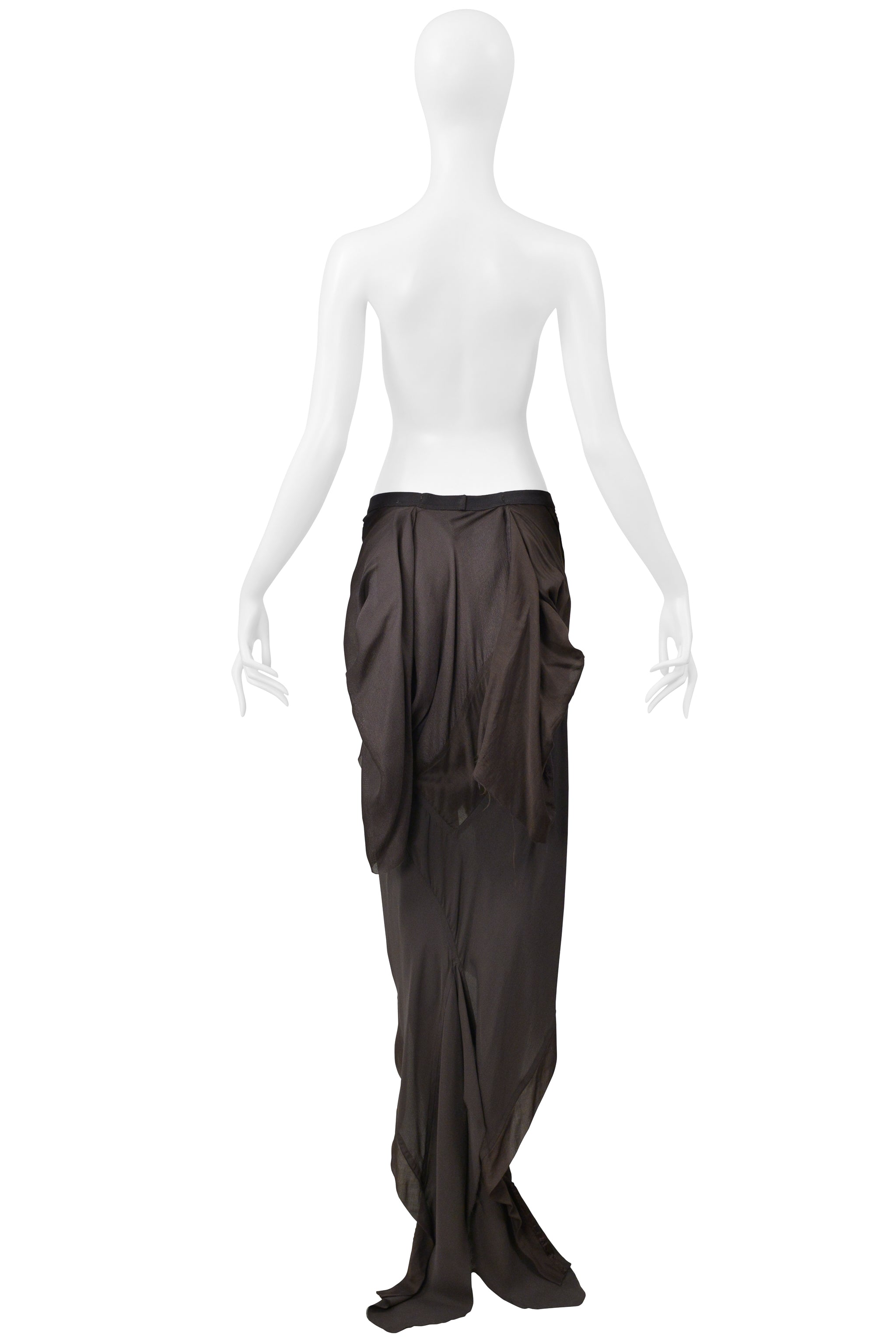 RICK OWENS MUD BROWN MERMAID SKIRT 2004