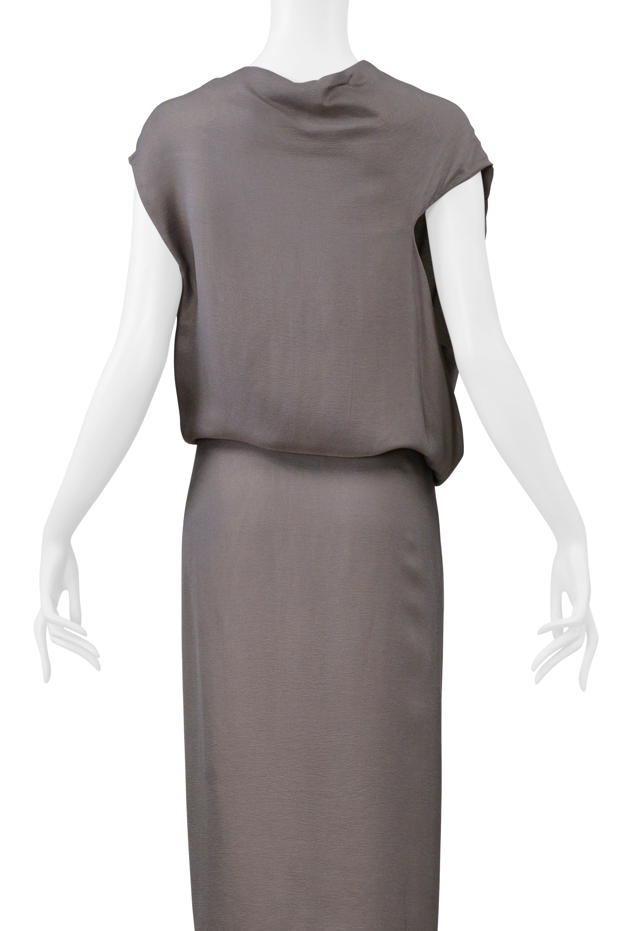RICK OWENS ONION TONE SILK WRAP DRESS WITH OPEN FRONT 2004