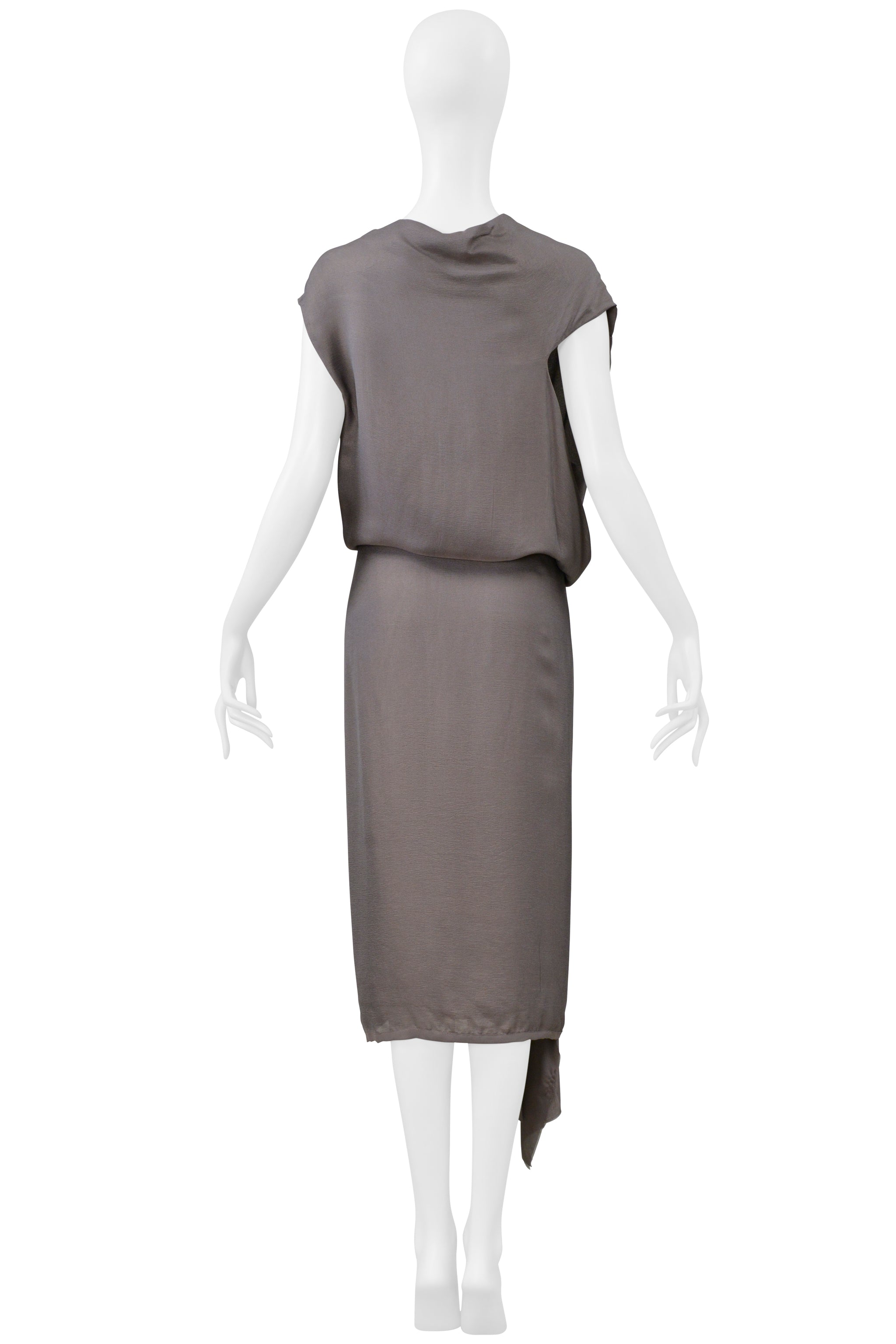 RICK OWENS ONION TONE SILK WRAP DRESS WITH OPEN FRONT 2004