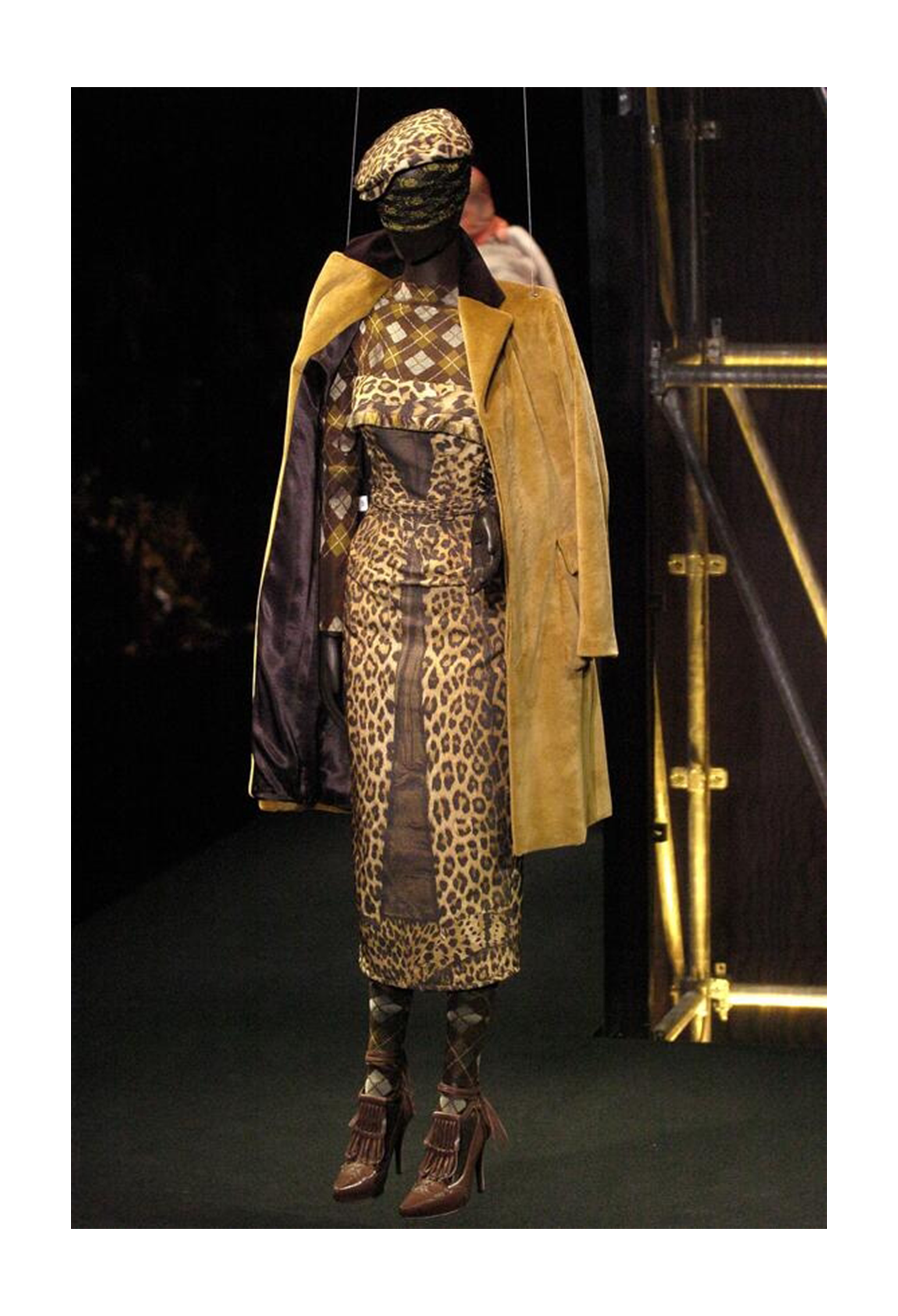 JEAN PAUL GAULTIER TROMPE L'OEIL LEOPARD PRINT DRESS AND CORSET LACING 2004