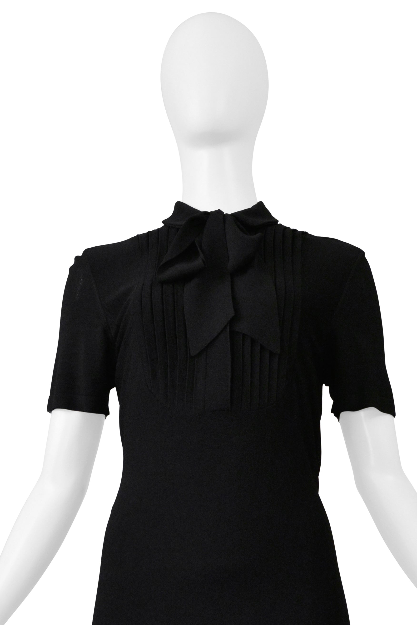 SAINT LAURENT PARIS BY HEDI SLIMANE BLACK DRESS WITH HIGH LOW HEM 2012