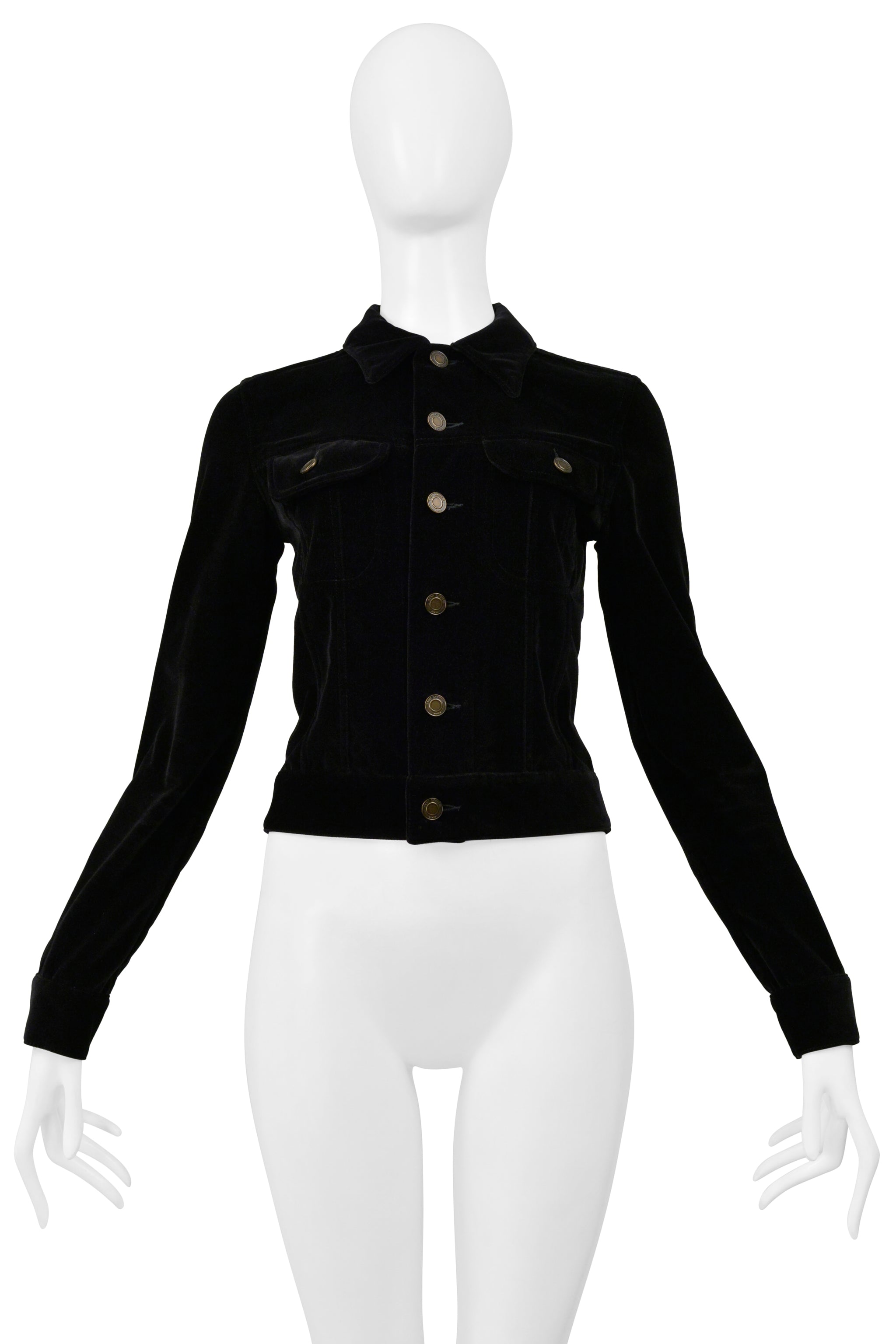 SAINT LAURENT PARIS BY HEDI SLIMANE BLACK VELVET JACKET WITH STUDDED MUSICAL NOTES 2016