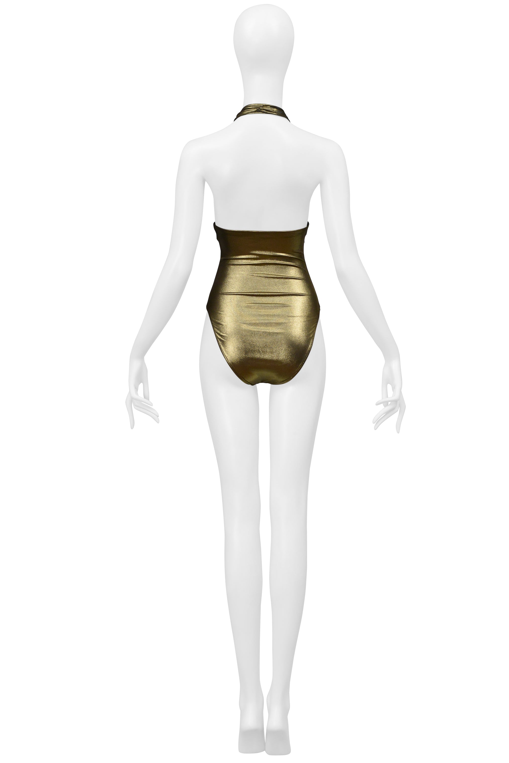 SAINT LAURENT PARIS GOLD DEEP V BODYSUIT 2016