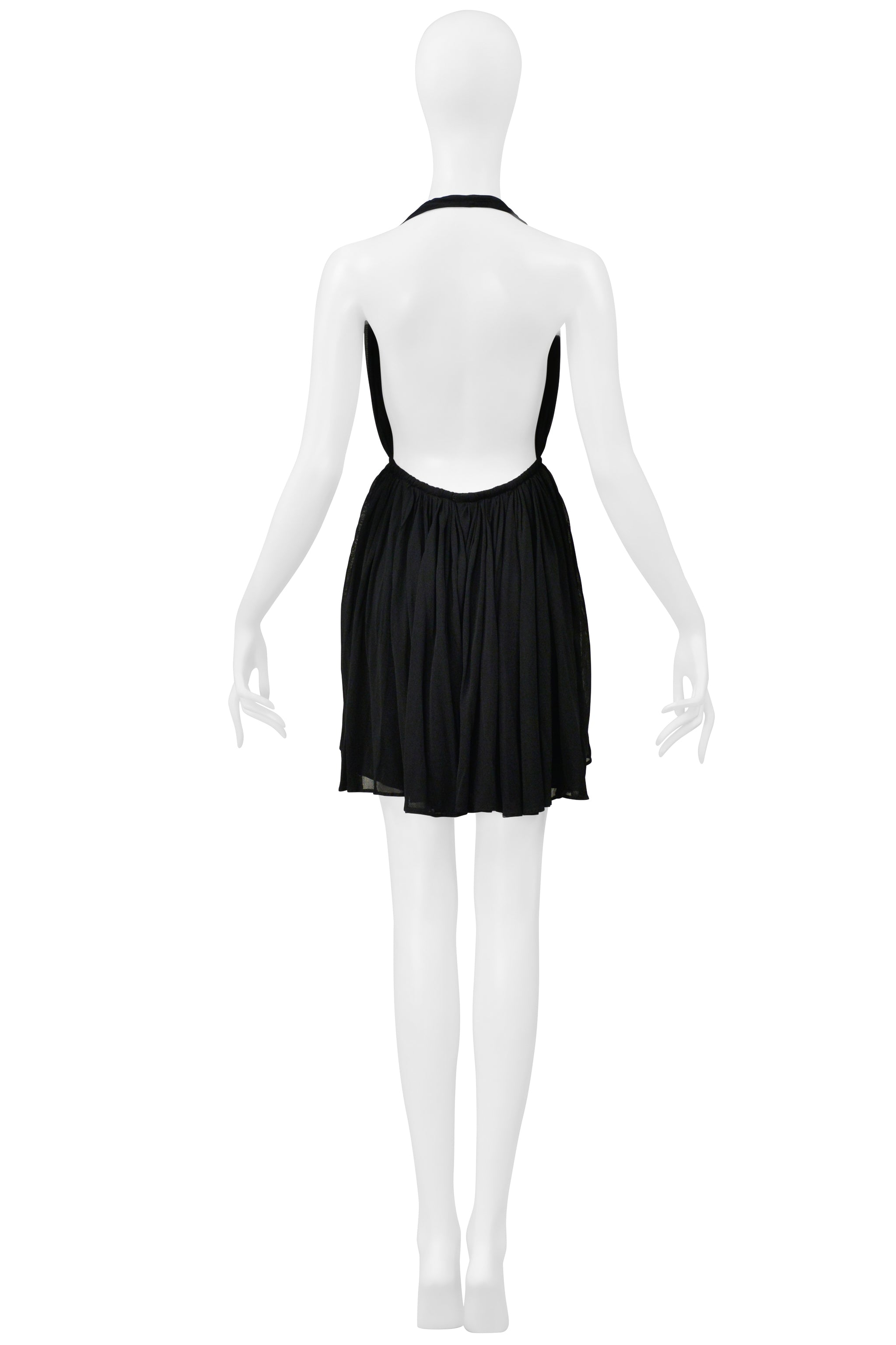 SAINT LAURENT PARIS BLACK MINI GODDESS DRESS 2020