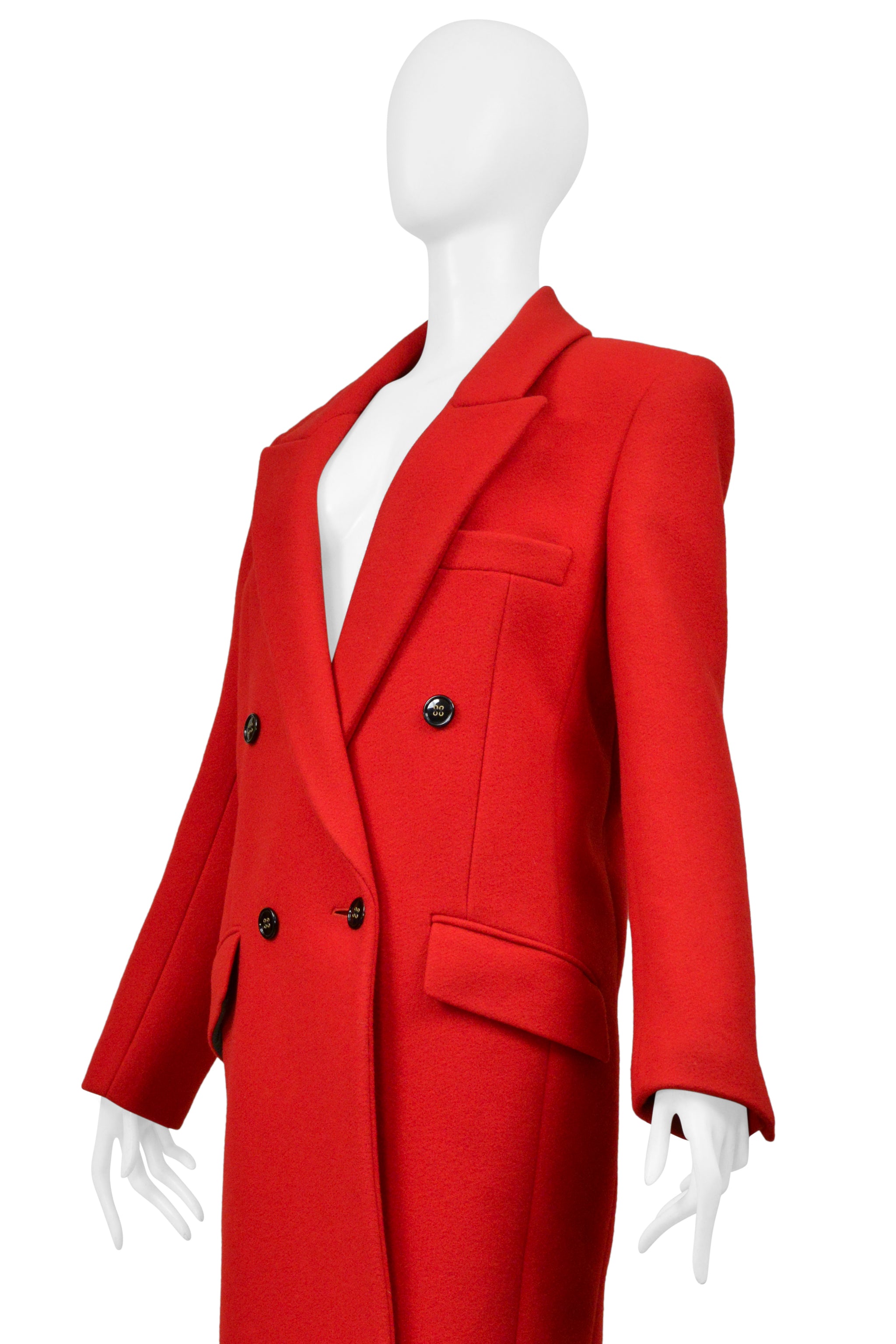 SAINT LAURENT PARIS RED WOOL COAT 2020