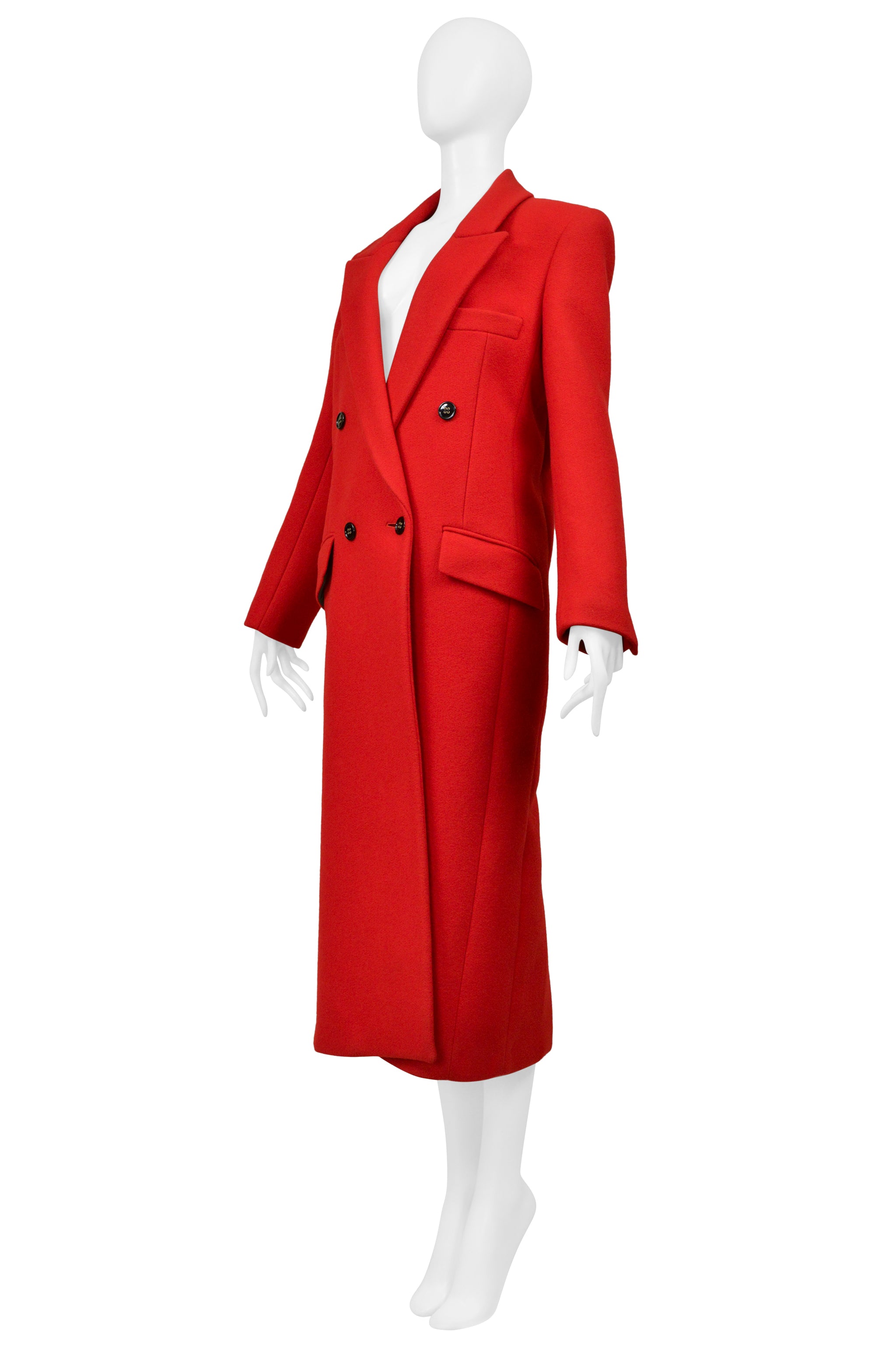SAINT LAURENT PARIS RED WOOL COAT 2020