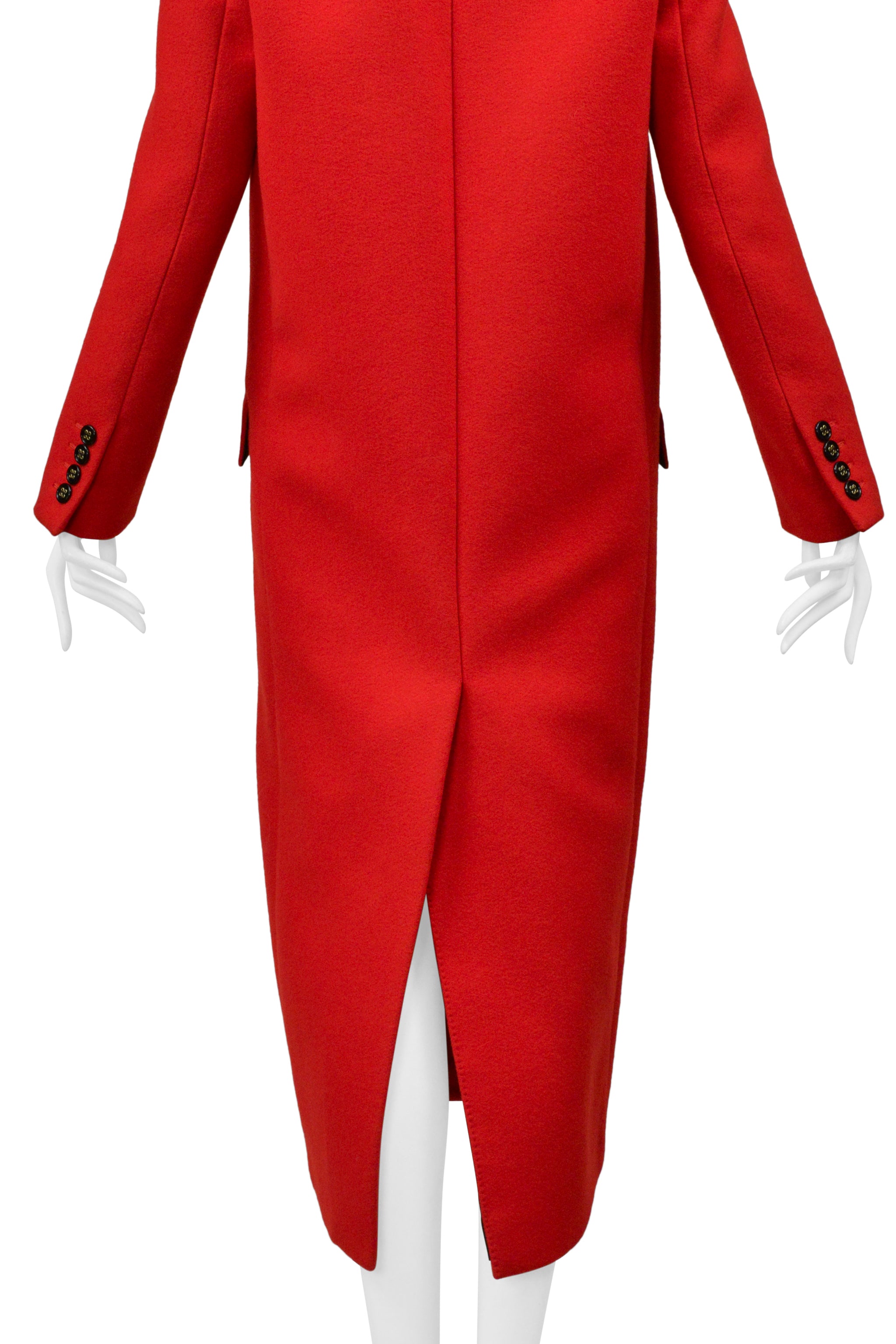 SAINT LAURENT PARIS RED WOOL COAT 2020