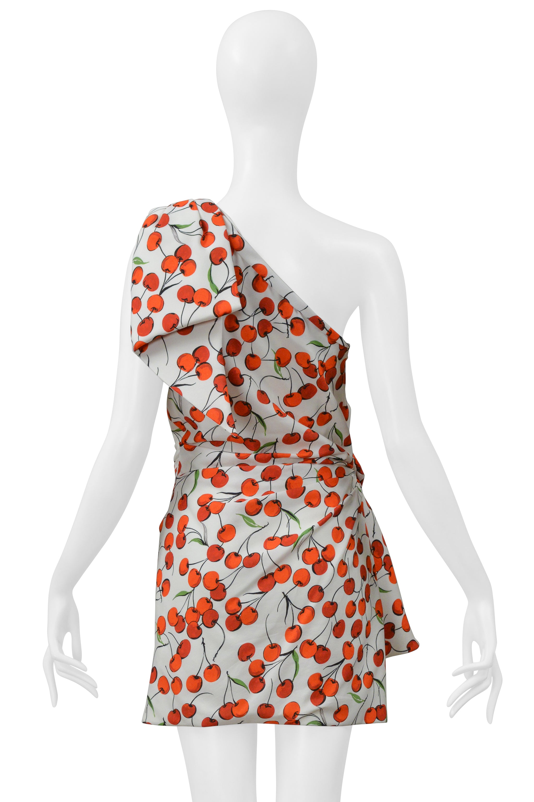 SAINT LAURENT PARIS CHERRY PRINT DRESS