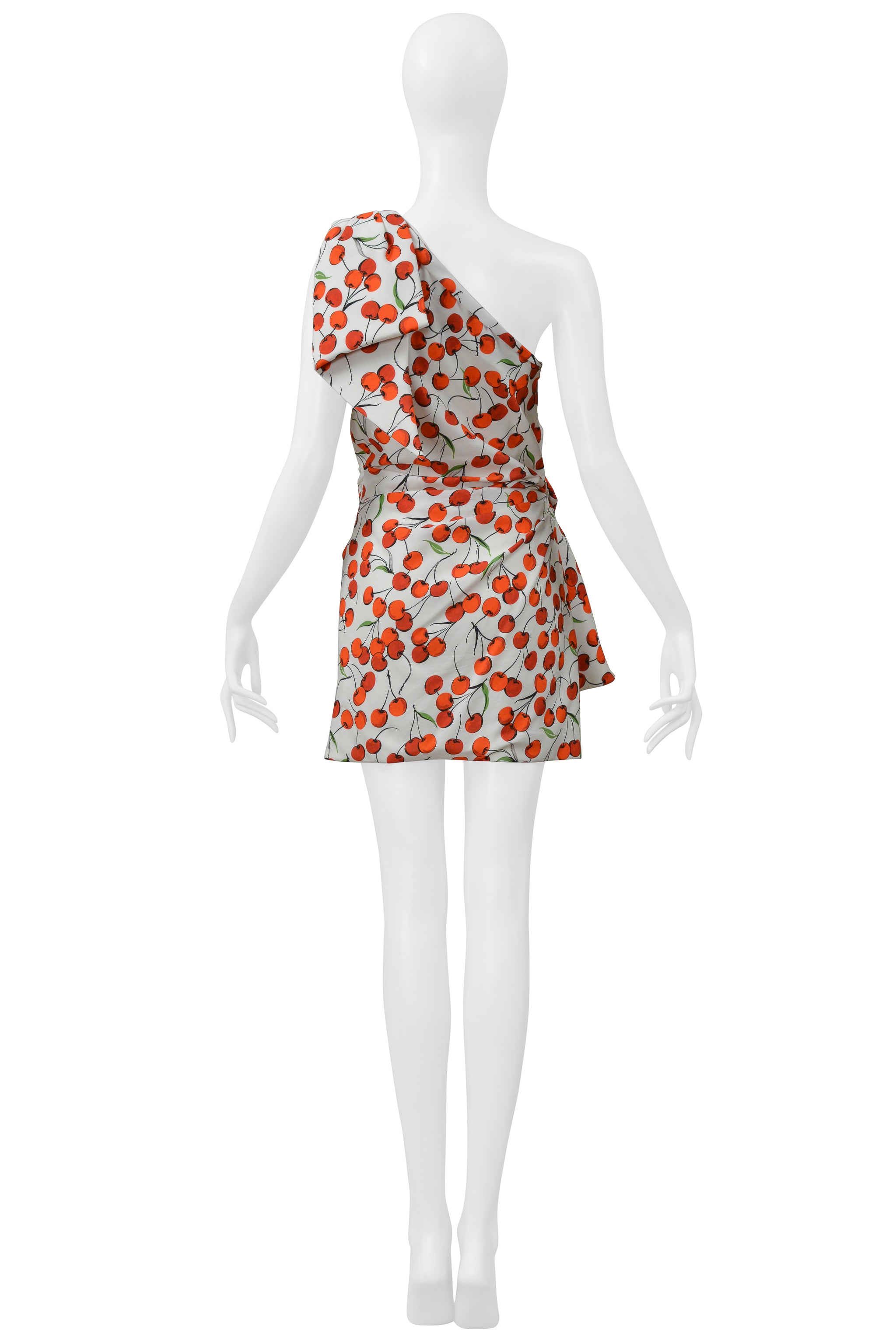 SAINT LAURENT PARIS CHERRY PRINT DRESS