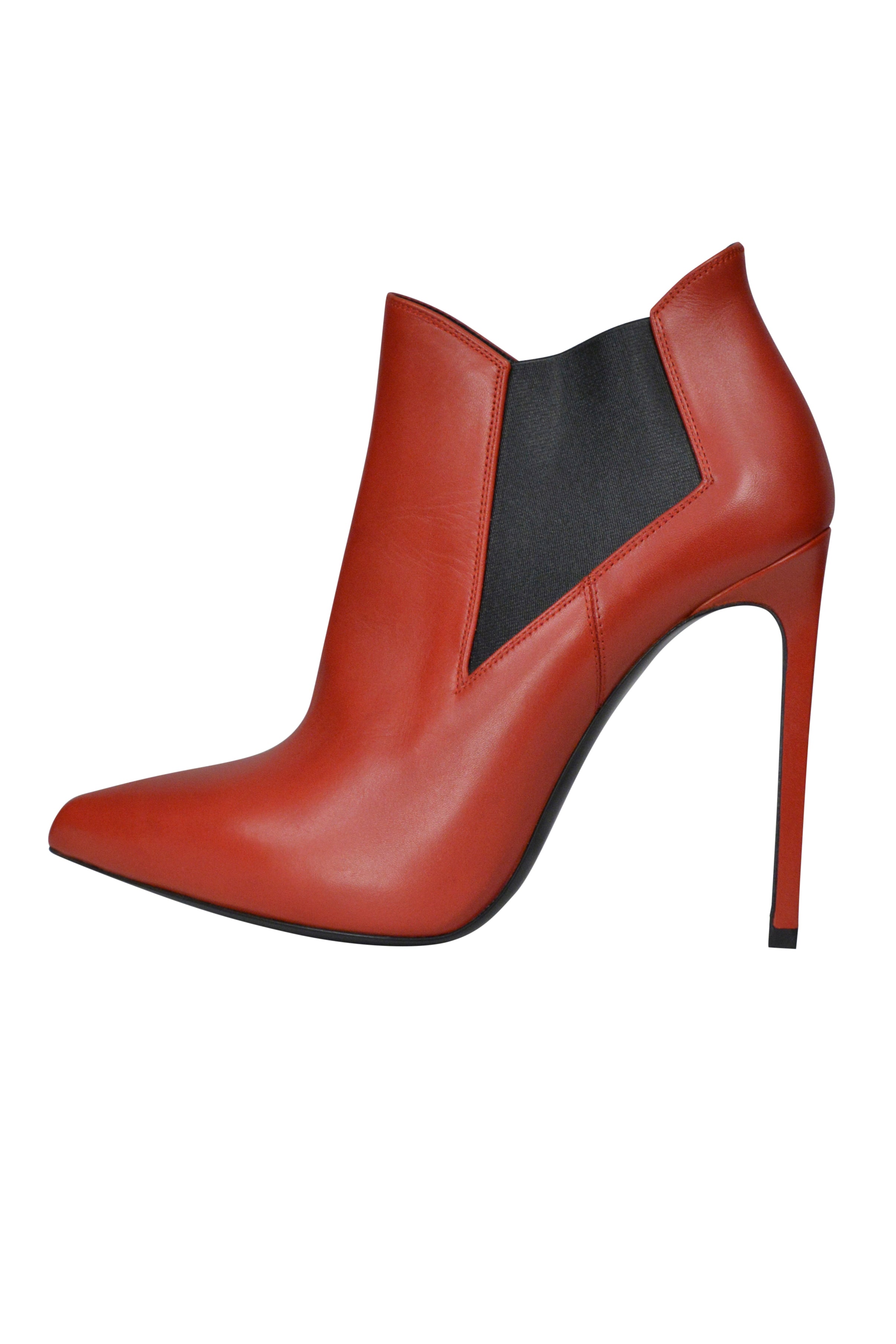 SAINT LAURENT PARIS RED ANKLE BOOTS