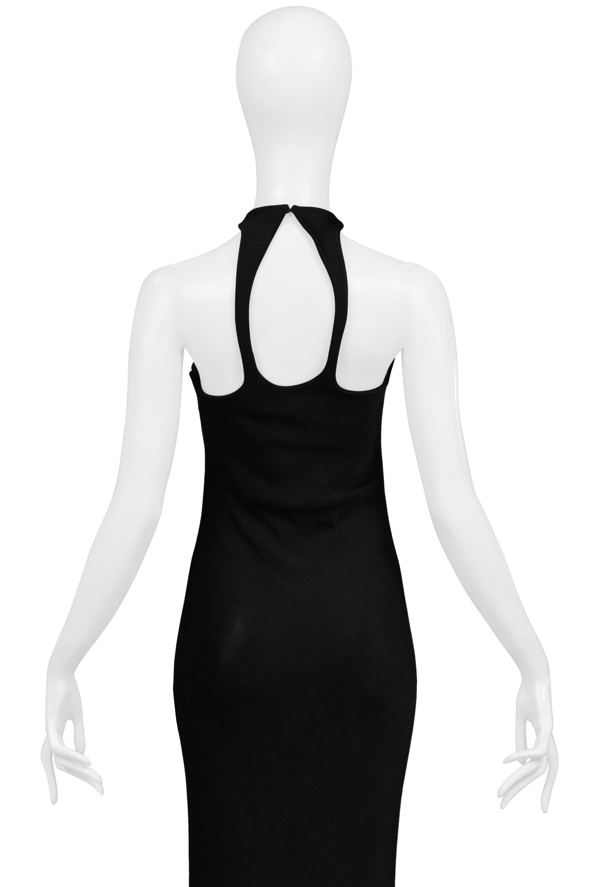 SOPHIA KOKOSALAKI BLACK ARCHITECTURAL EVENING GOWN WITH INTRICATE BODICE 2008