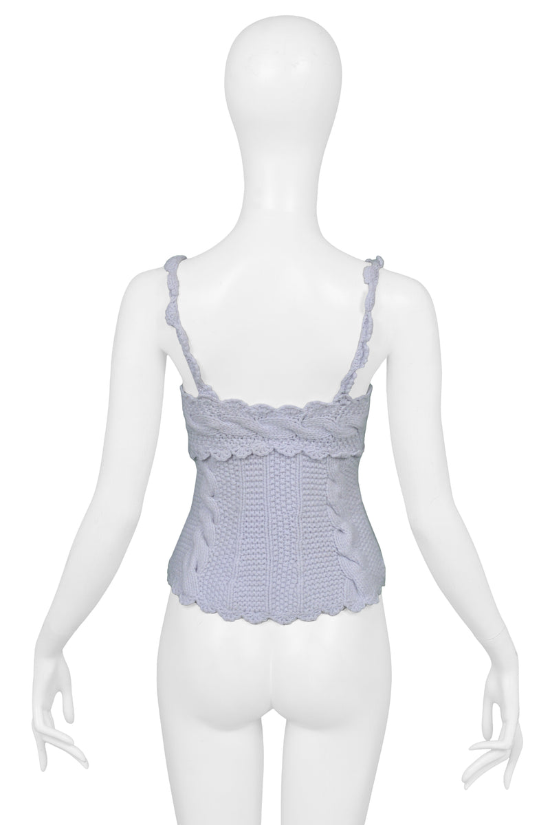 TAO FOR COMME DES GARCONS BLUE KNITTED CORSET TOP 2005