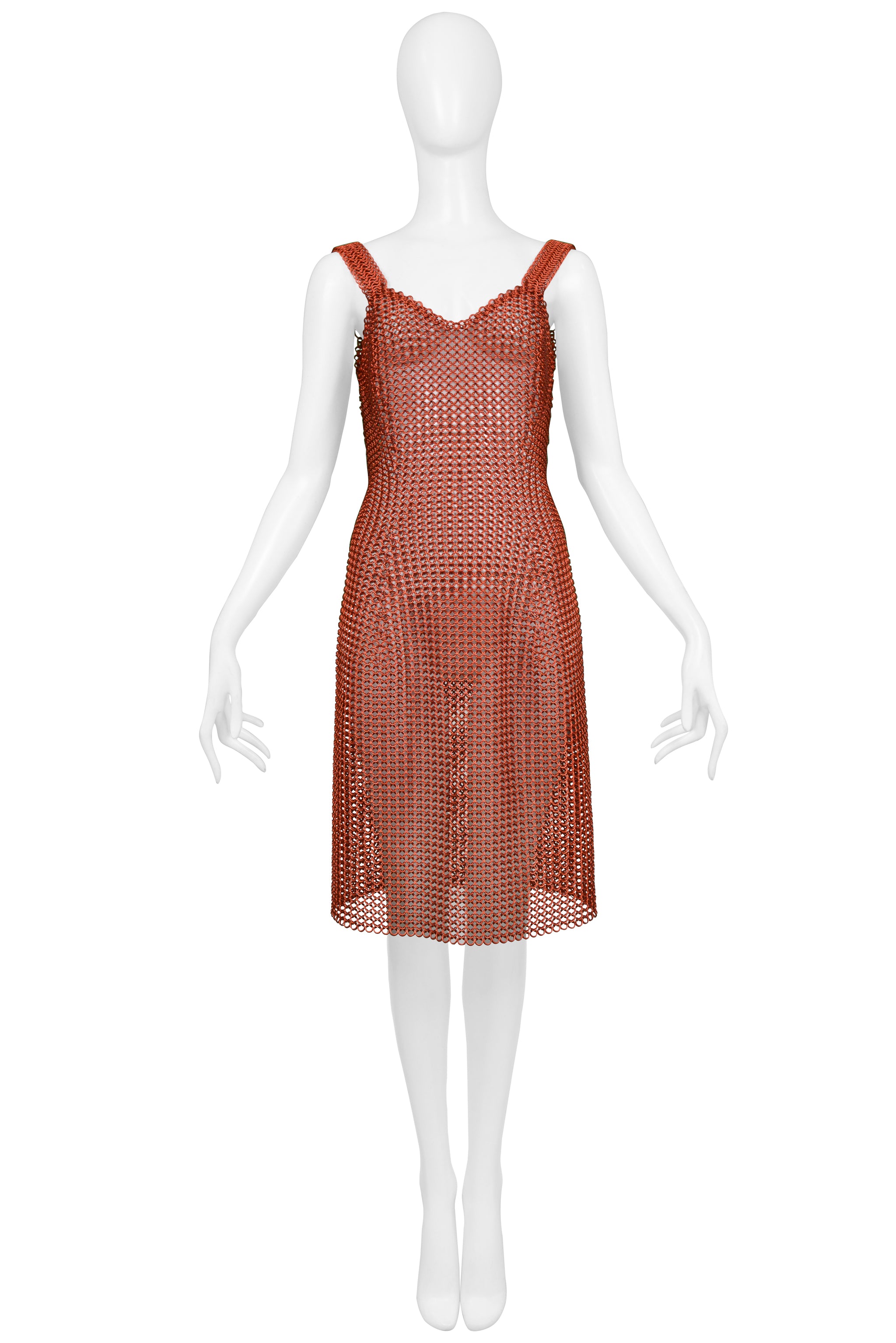 TODD OLDHAM RED METAL CHAIN LINK DRESS 1995