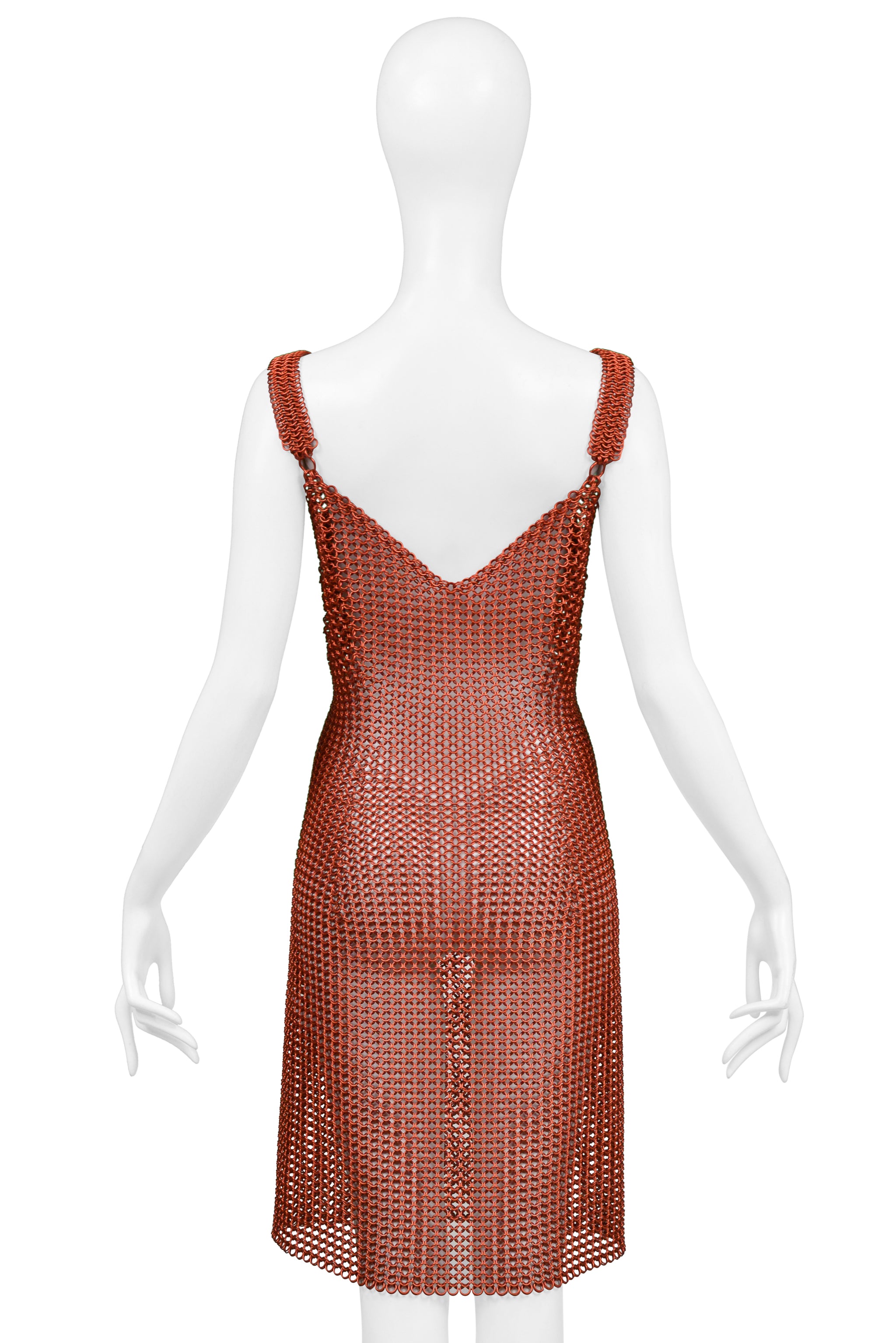 TODD OLDHAM RED METAL CHAIN LINK DRESS 1995