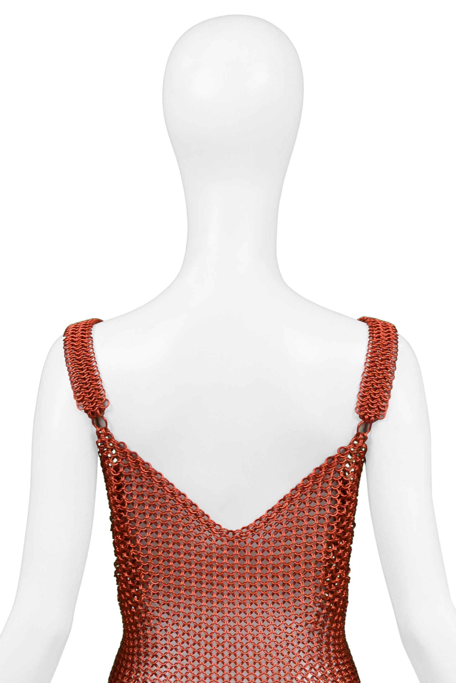 TODD OLDHAM RED METAL CHAIN LINK DRESS 1995