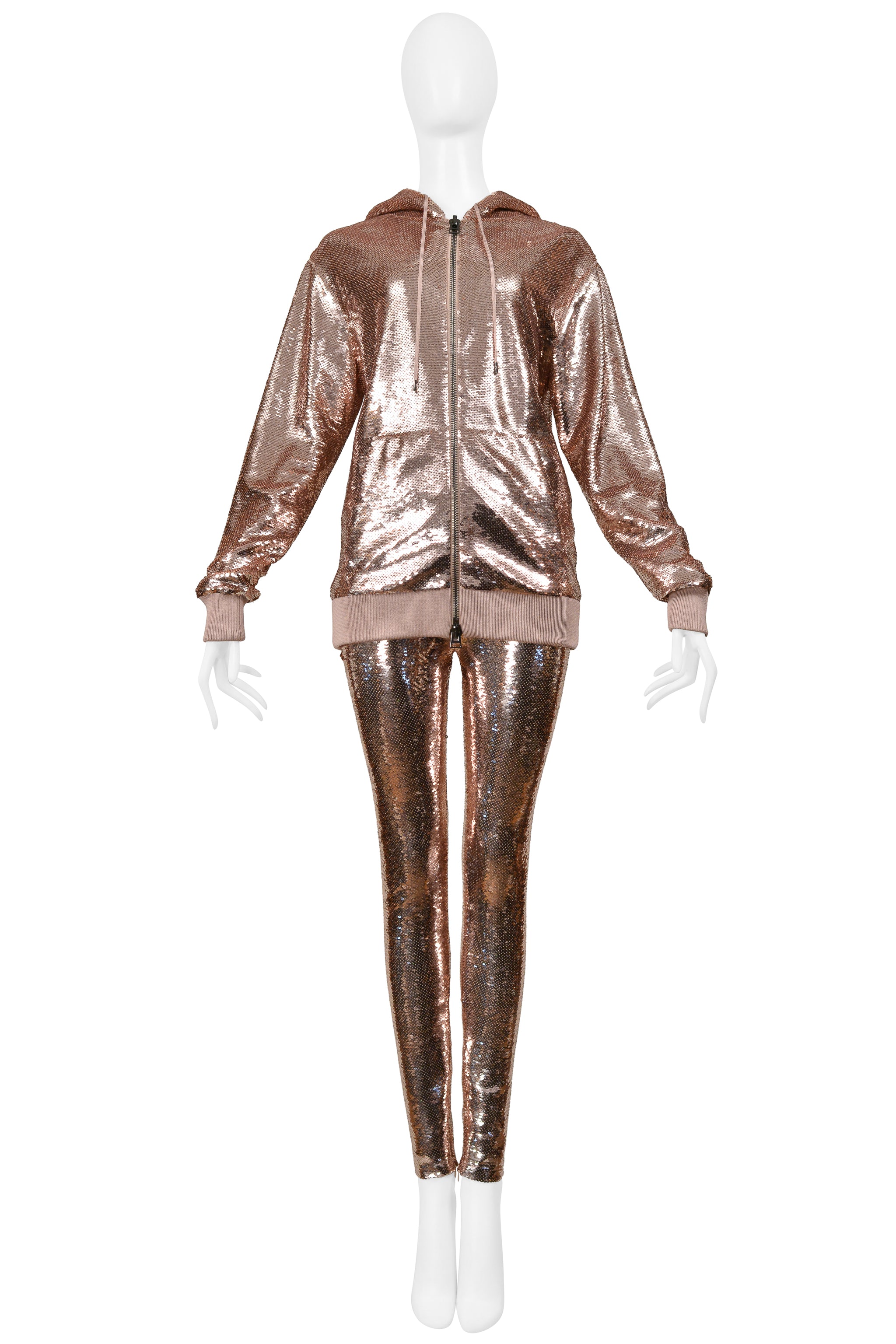 TOM FORD ROSE GOLD SEQUIN JOGGER JACKET 2018